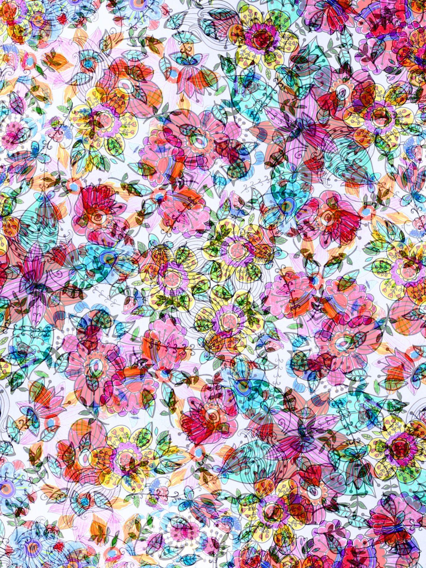 1440x1920 Vintage Floral Wallpaper Free Domain