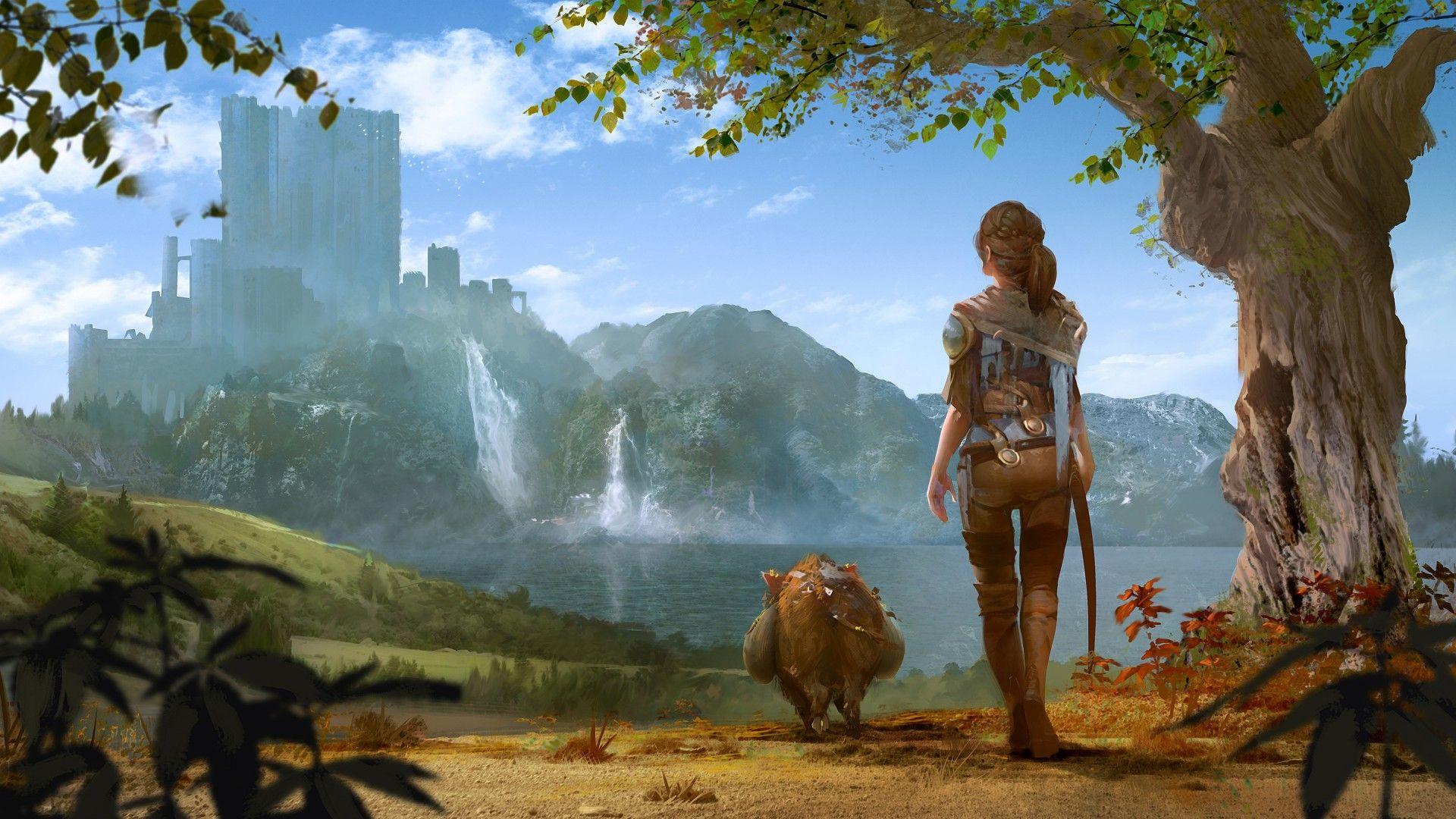 1920x1080 Wallpaper girl, world, futuristic, 4K, Art