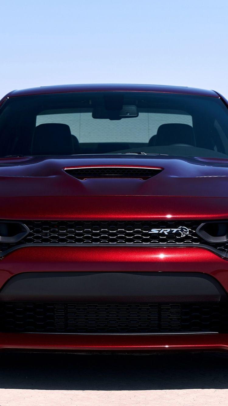 750x1334 Download 750x1334 wallpaper sports car, dodge charger srt, red