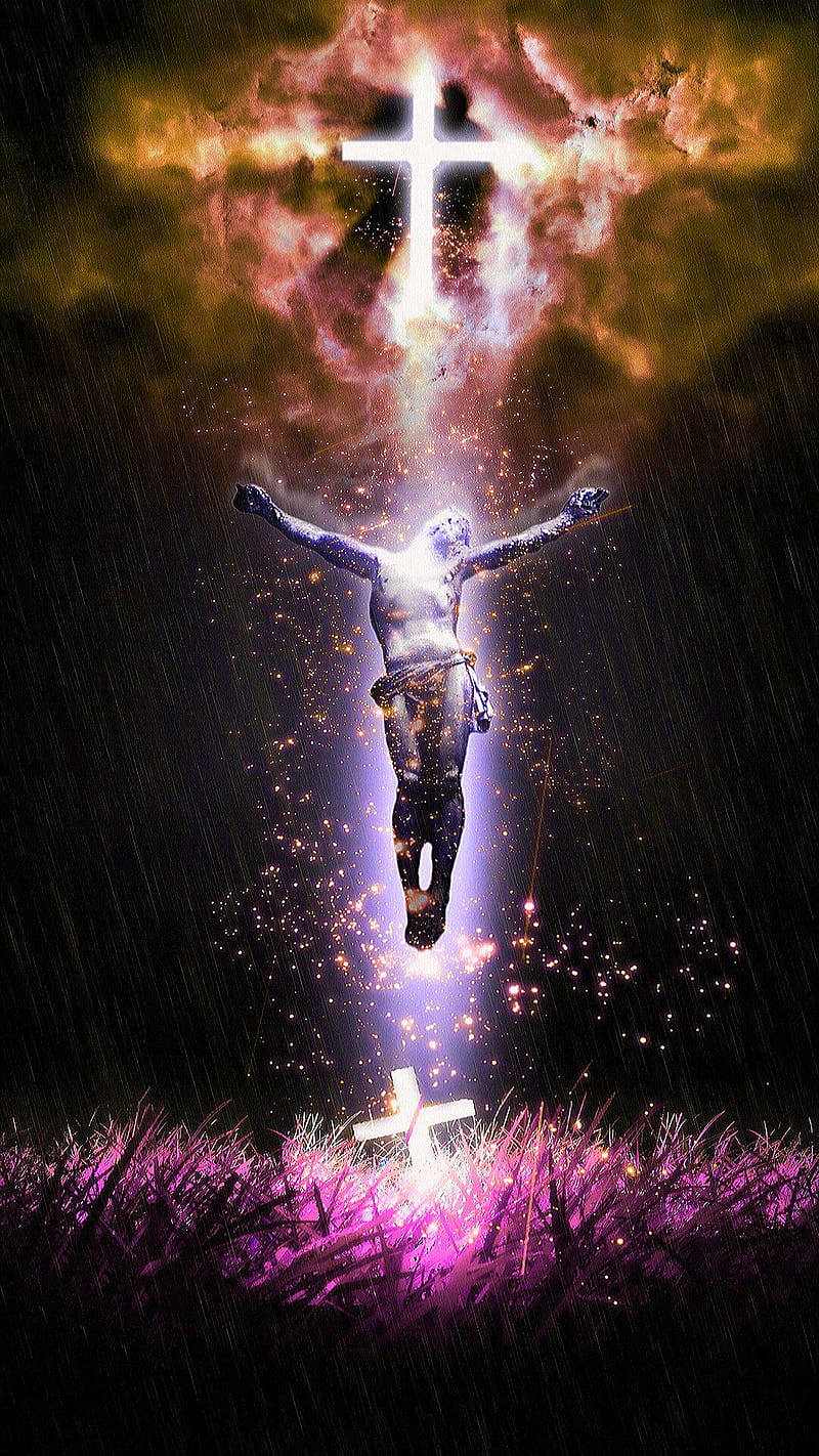 800x1422 HD jesus cross in heaven wallpaper