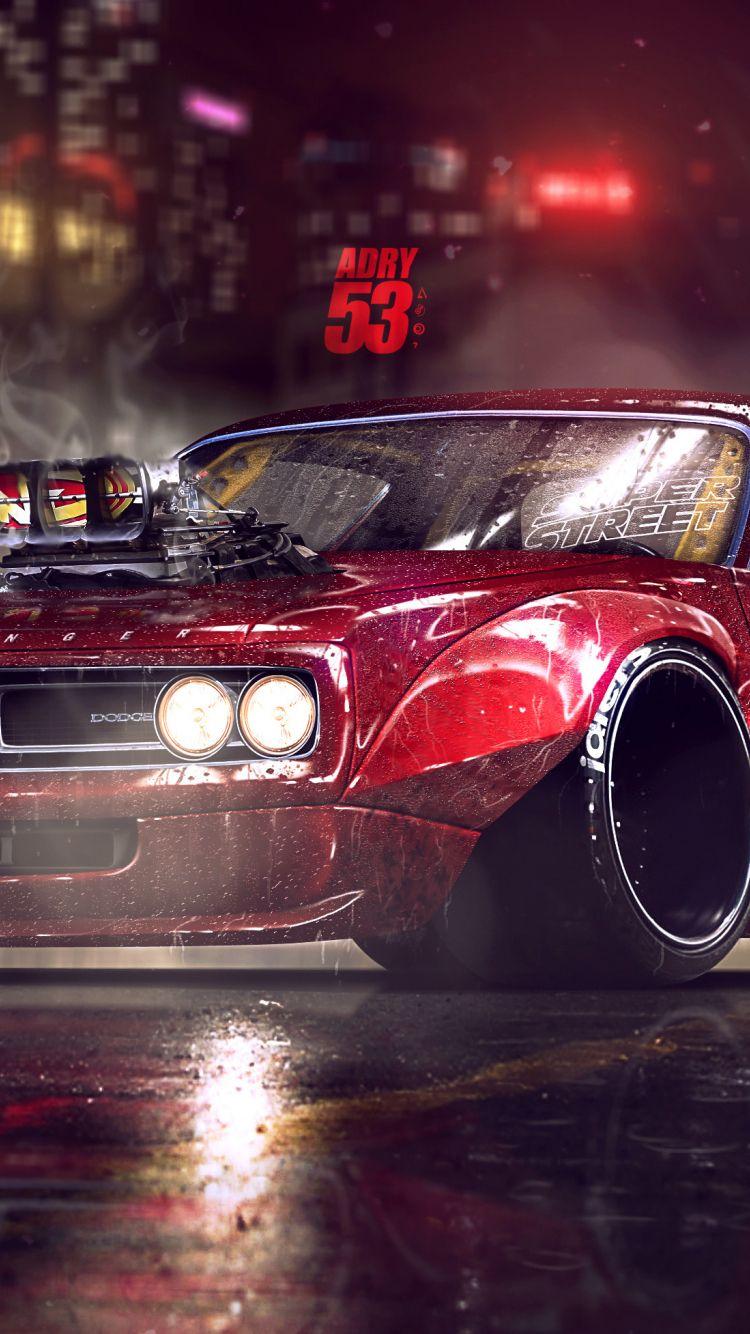 750x1334 Download 750x1334 wallpaper dodge charger, muscle car, artwork