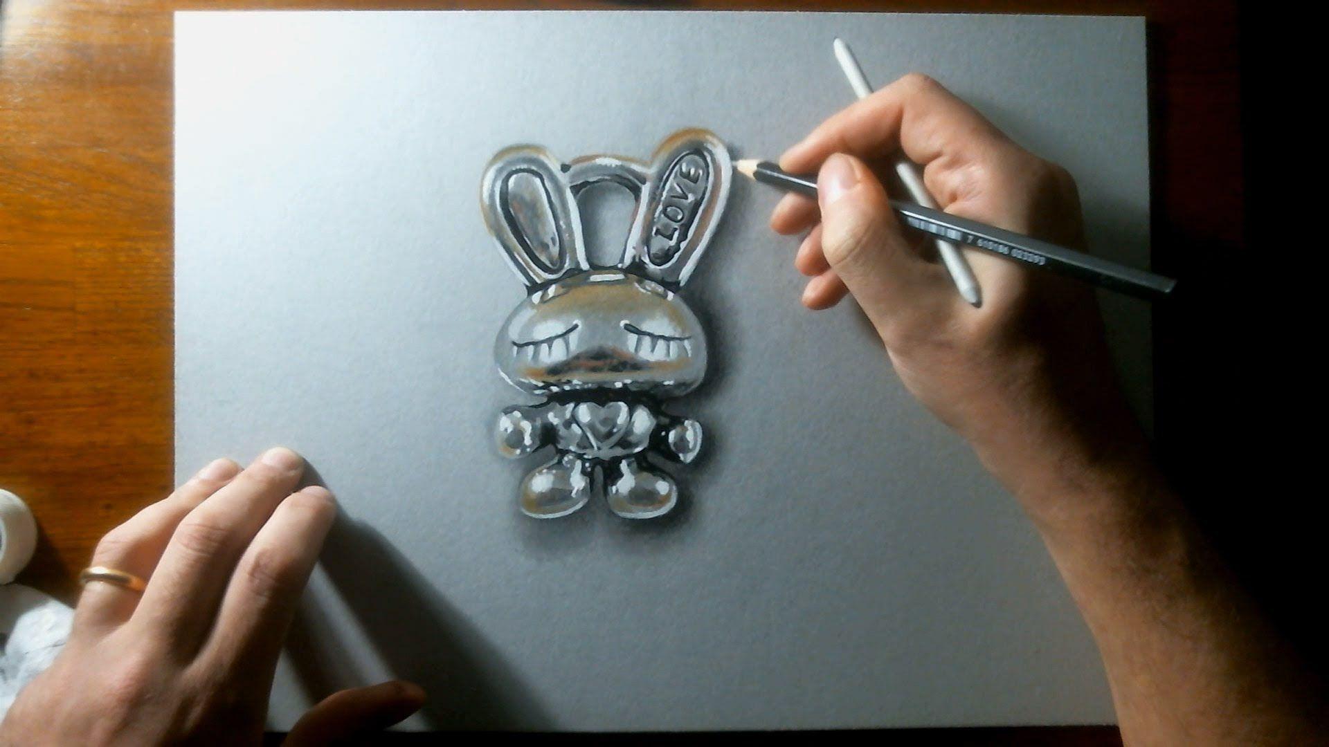 1920x1080 Speed Drawing: LOVE BUNNY to Draw 3D art