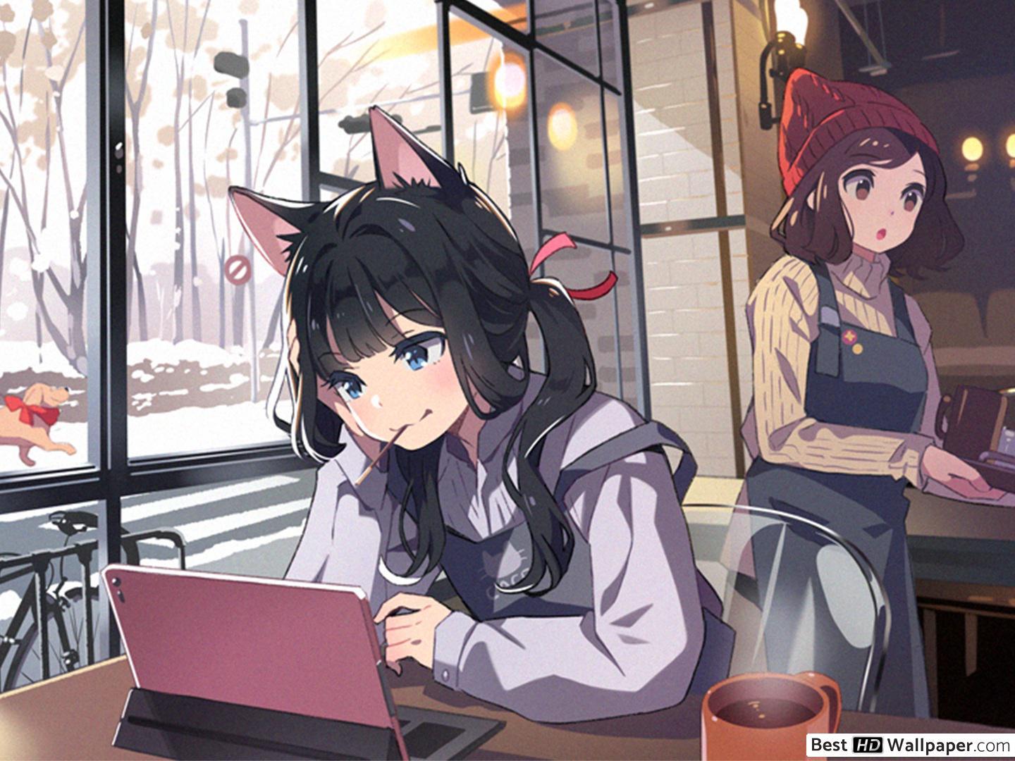 1440x1080 Anime Cat Girl HD wallpaper download