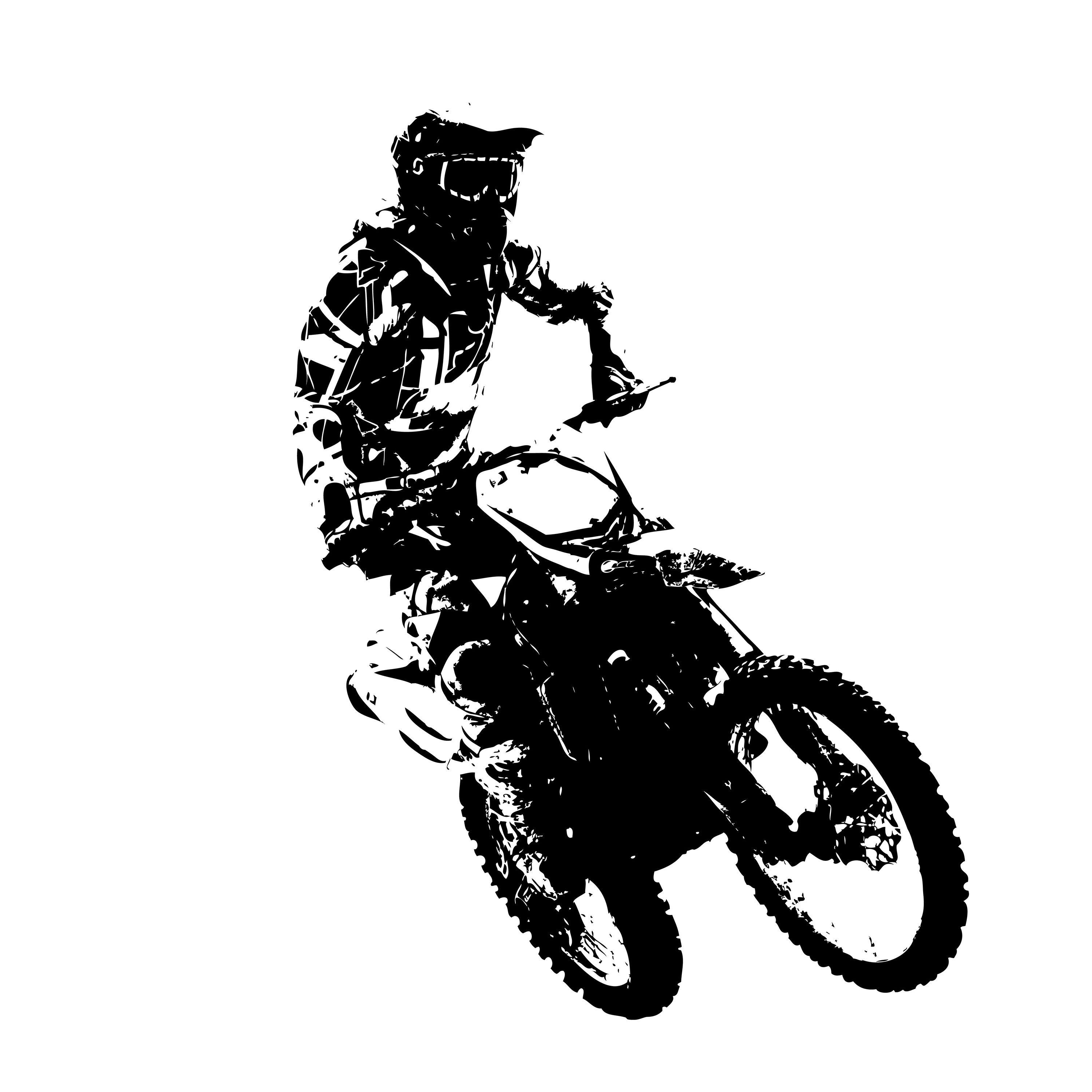 3000x3000 Rider participates motocross championship. Vector illustration