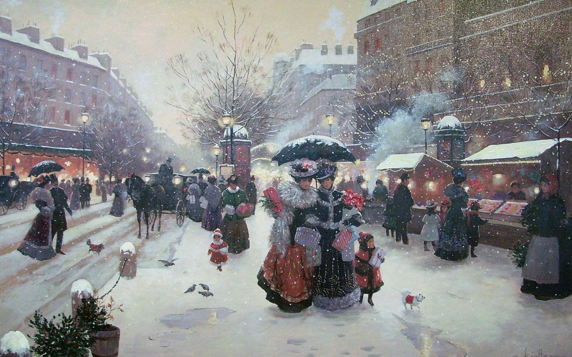 1920x1200 People Market Winter France wallpaper. People Market Winter