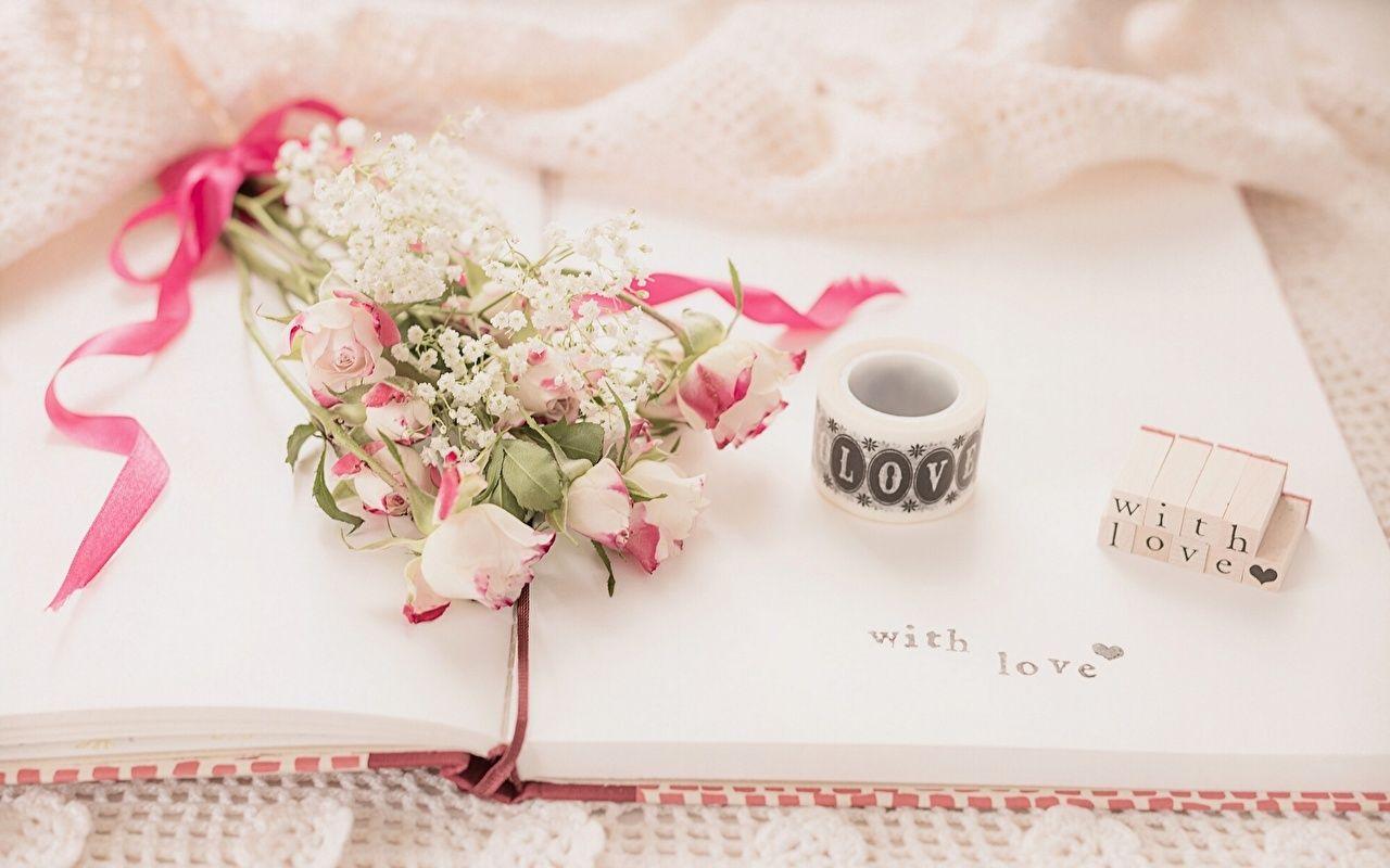 1280x800 Picture bouquet Roses flower Book Closeup