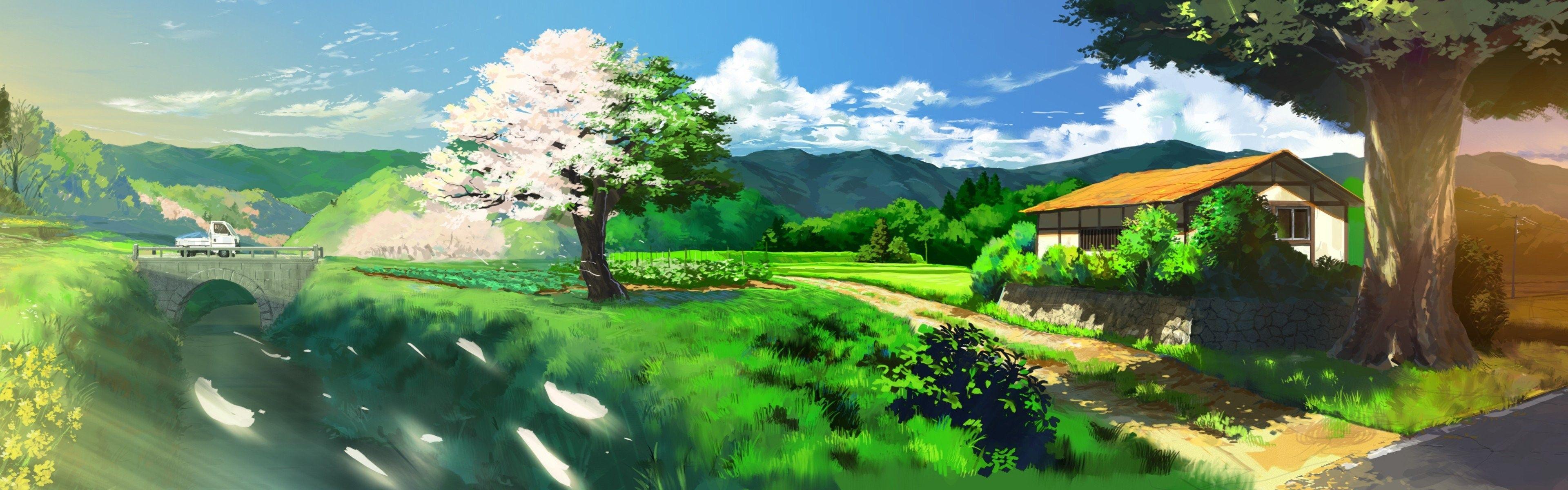 3840x1200 Desktop Wallpaper, Cars, japan, Grass, Outdoors, Wallpaper