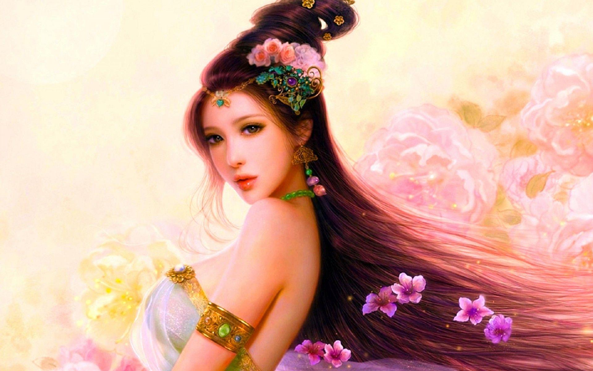 1920x1200 Pastel Beauty Art Cg Woman Asian Girl Ultra 3840x2160 HD Wallpaper