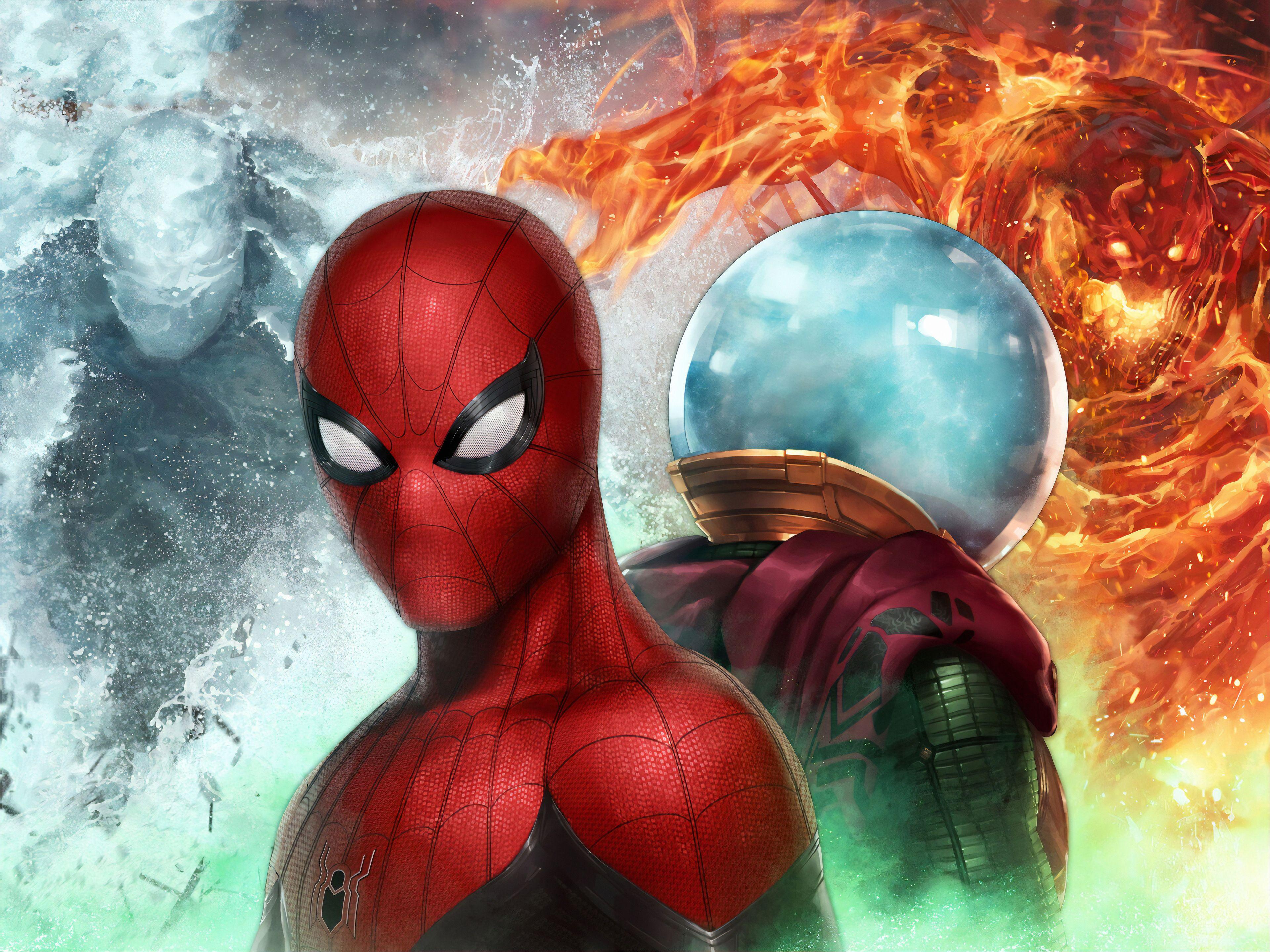 3840x2880 Spiderman Vs Mysterio In Marvel Future Fight Wallpaper, HD Games 4K Wallpaper, Image, Photo and Background