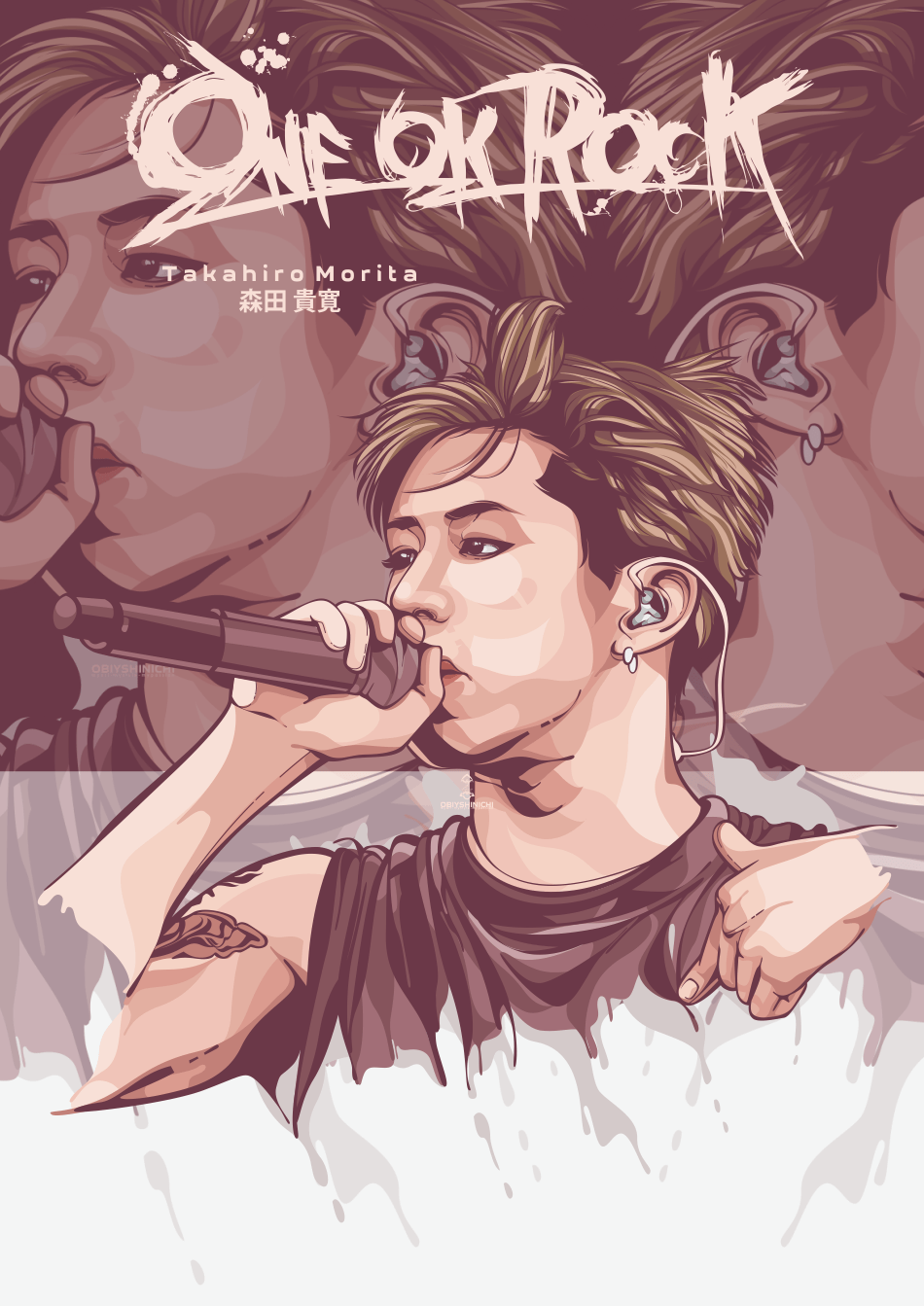 950x1343 ONE OK ROCK Vector and Anime Style (Takahiro Morita)