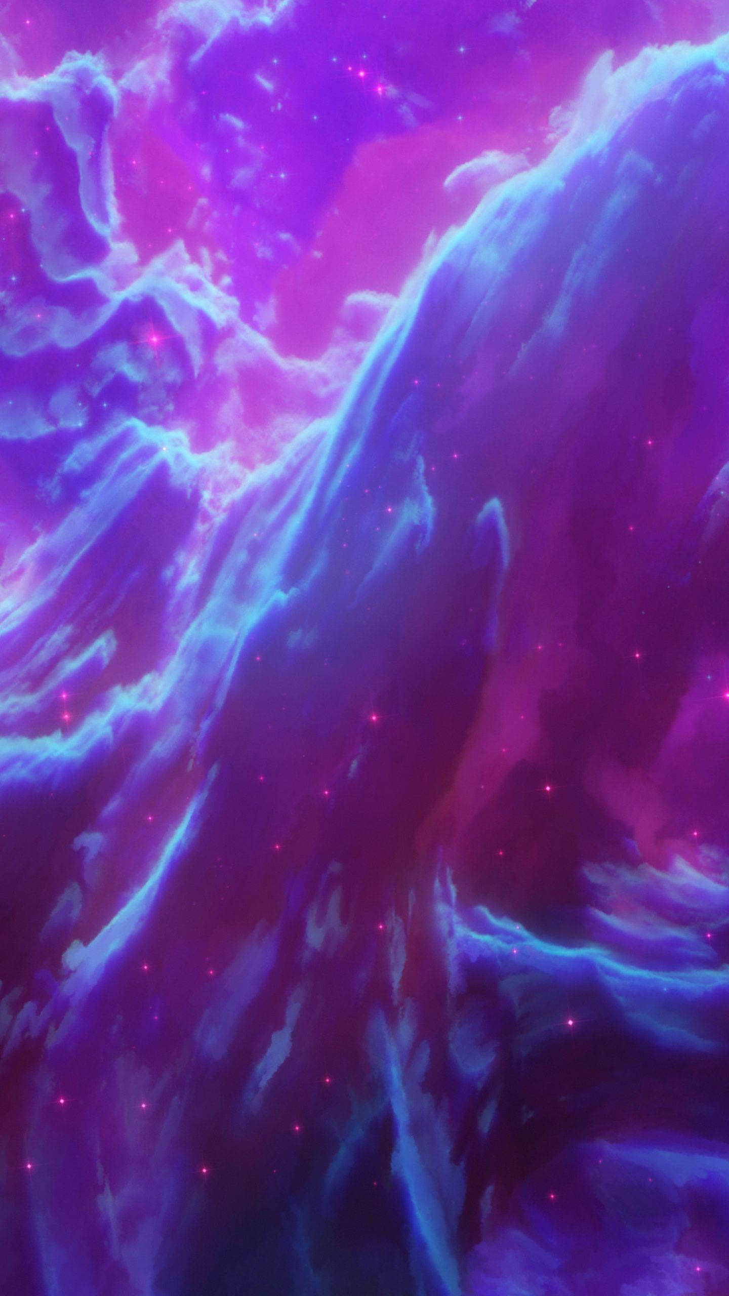 1440x2560 Purple Space Stars 8k Samsung Galaxy S S7 , Google Pixel