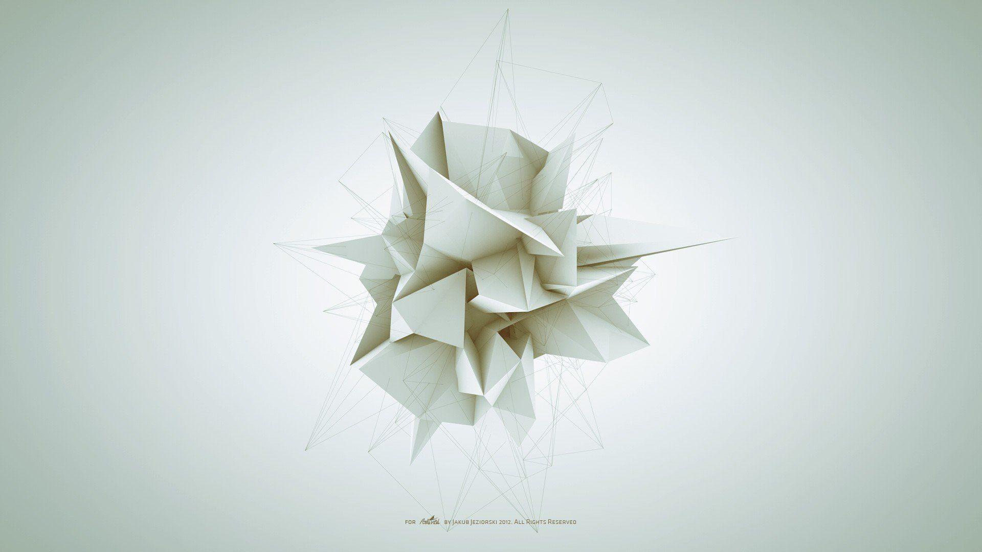 1920x1080 abstract, White, Geometry, Forms, Adam, Spizak Wallpaper HD