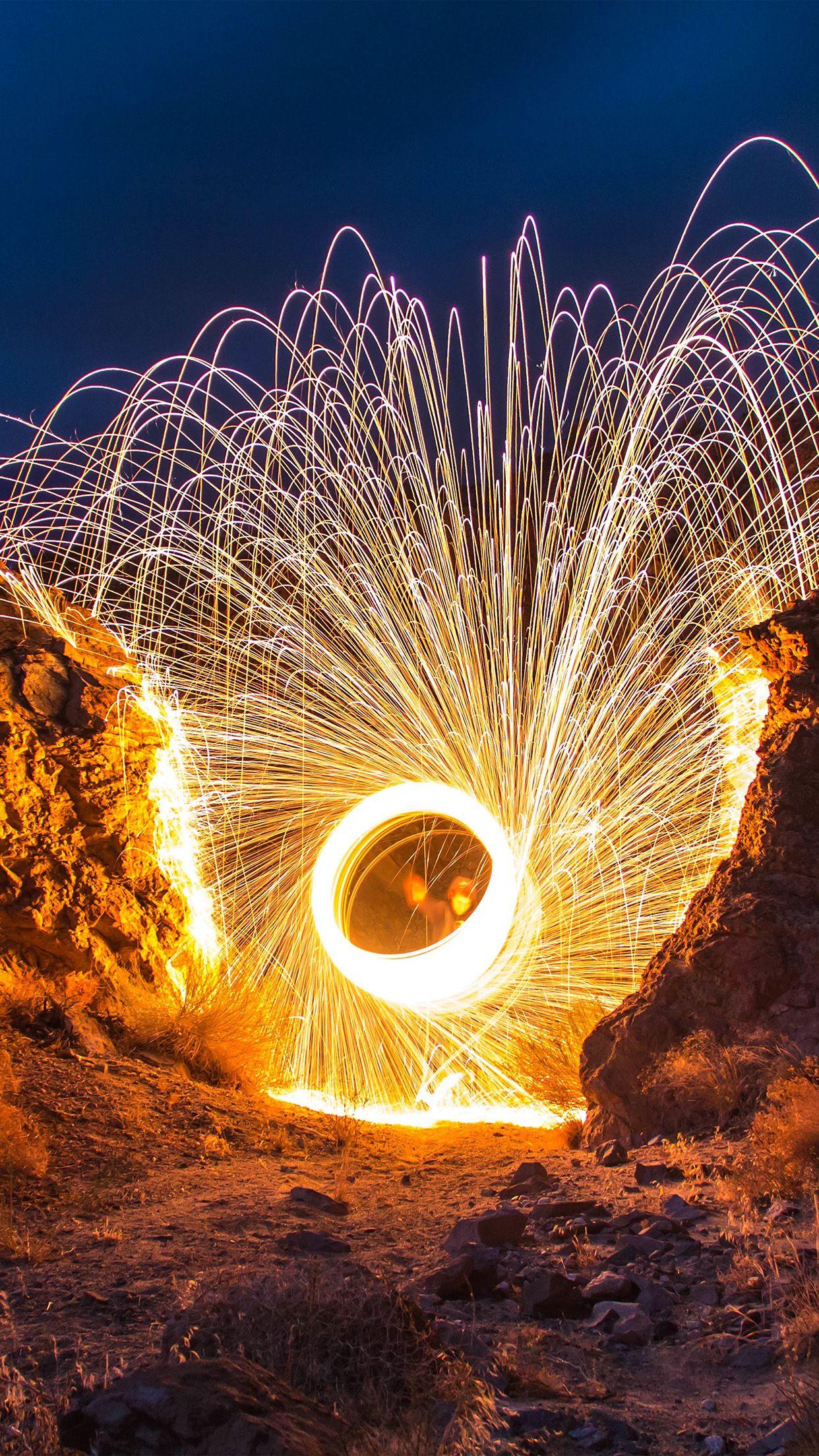 1242x2208 Lights Nature Fun Camping