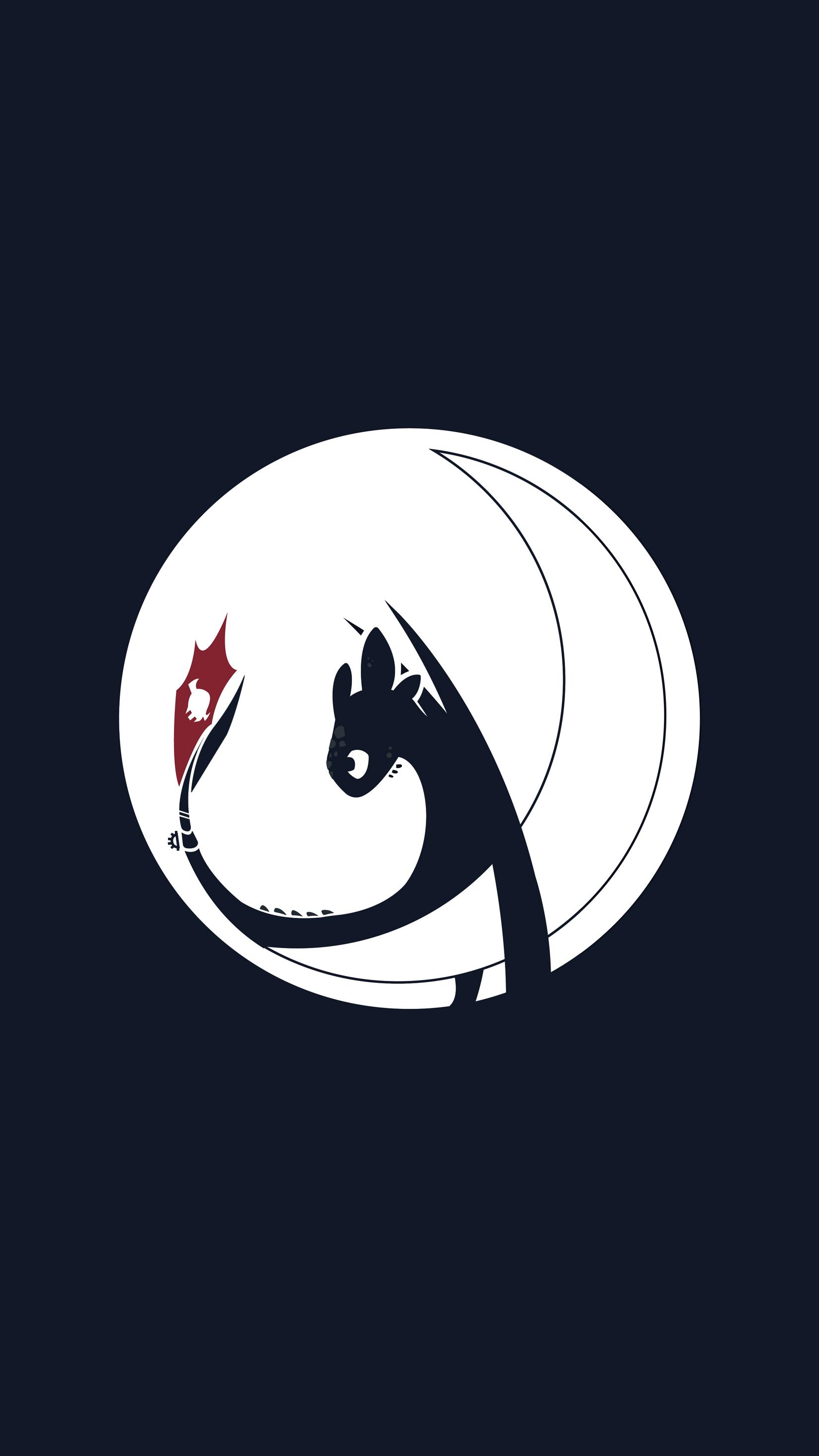 1648x2930 Designed a minimalist Toothless phone wallpaper it is