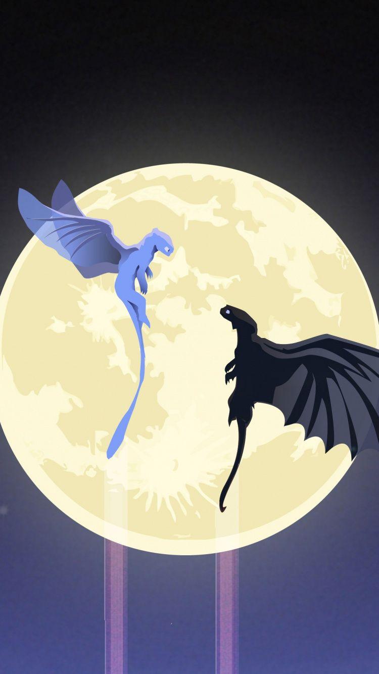 750x1334 Download Toothless and Light Fury, dragon flight, artwork wallpaper, 750x iphone iPhone 8