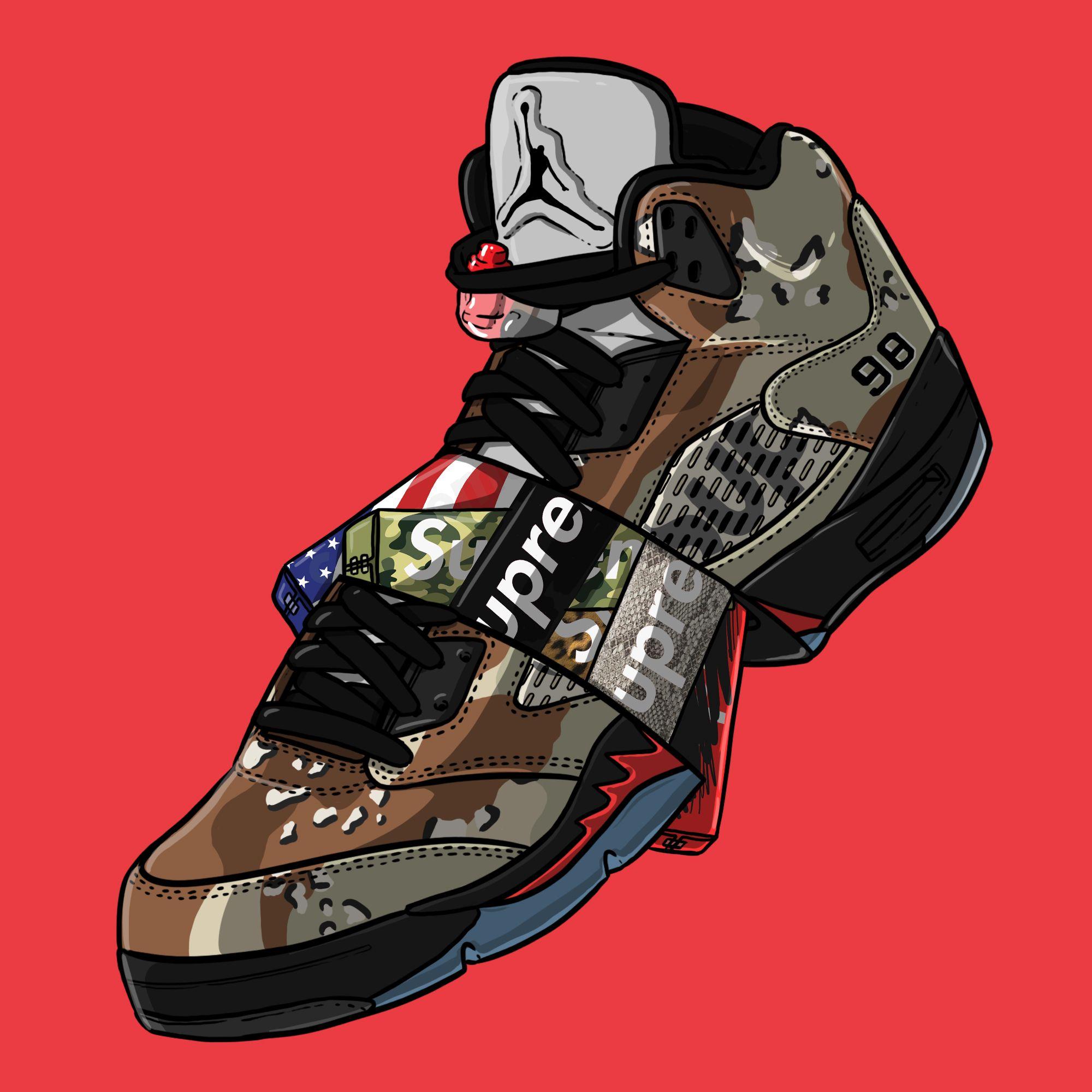 2000x2000 Sneaker Art - Supreme V Camo.  Nghệ thuật giày thể thao, Giày thể thao