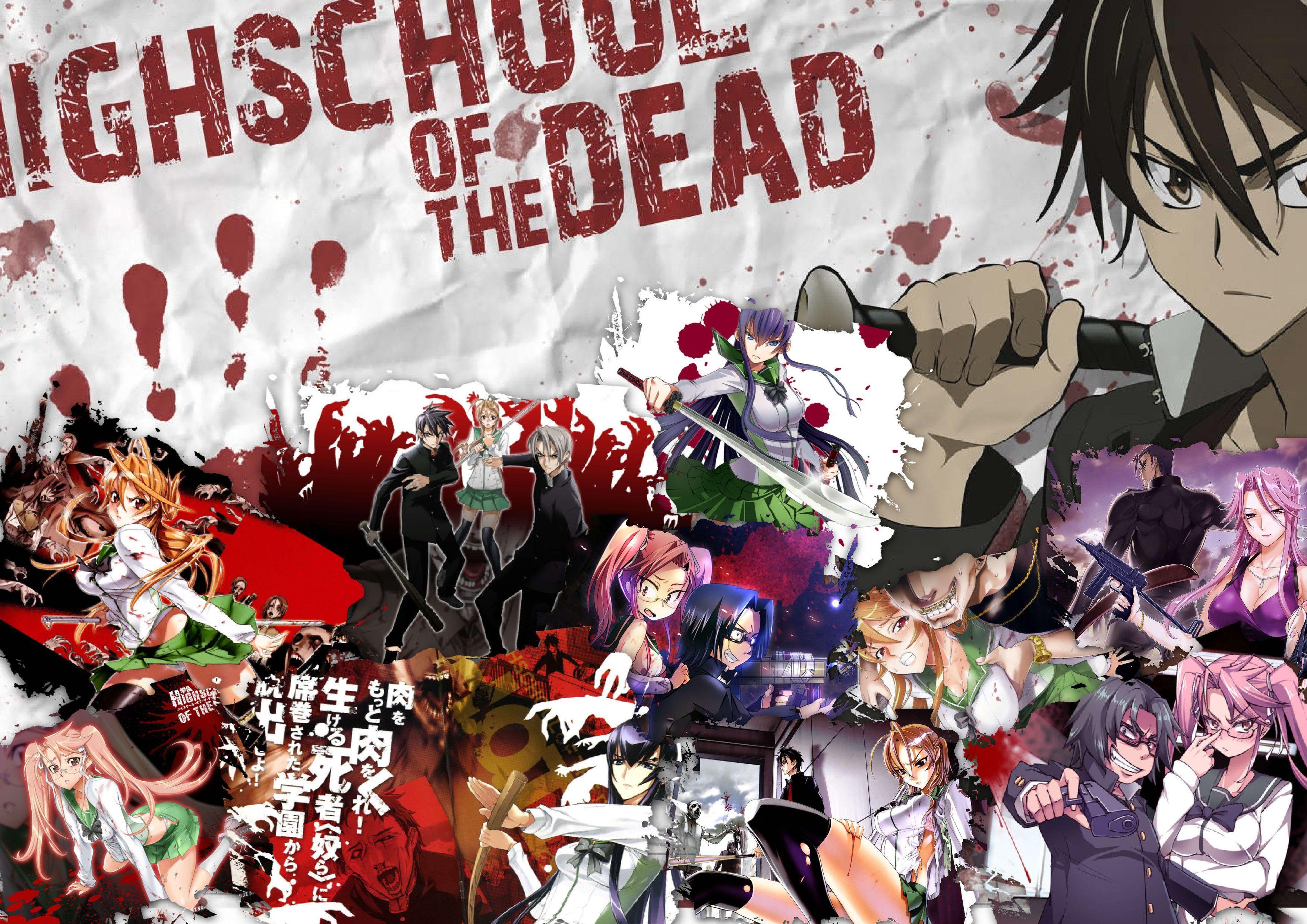 High school Of The Dead!, glasses, twin tails, blood, highschool of the dead,  HD wallpaper