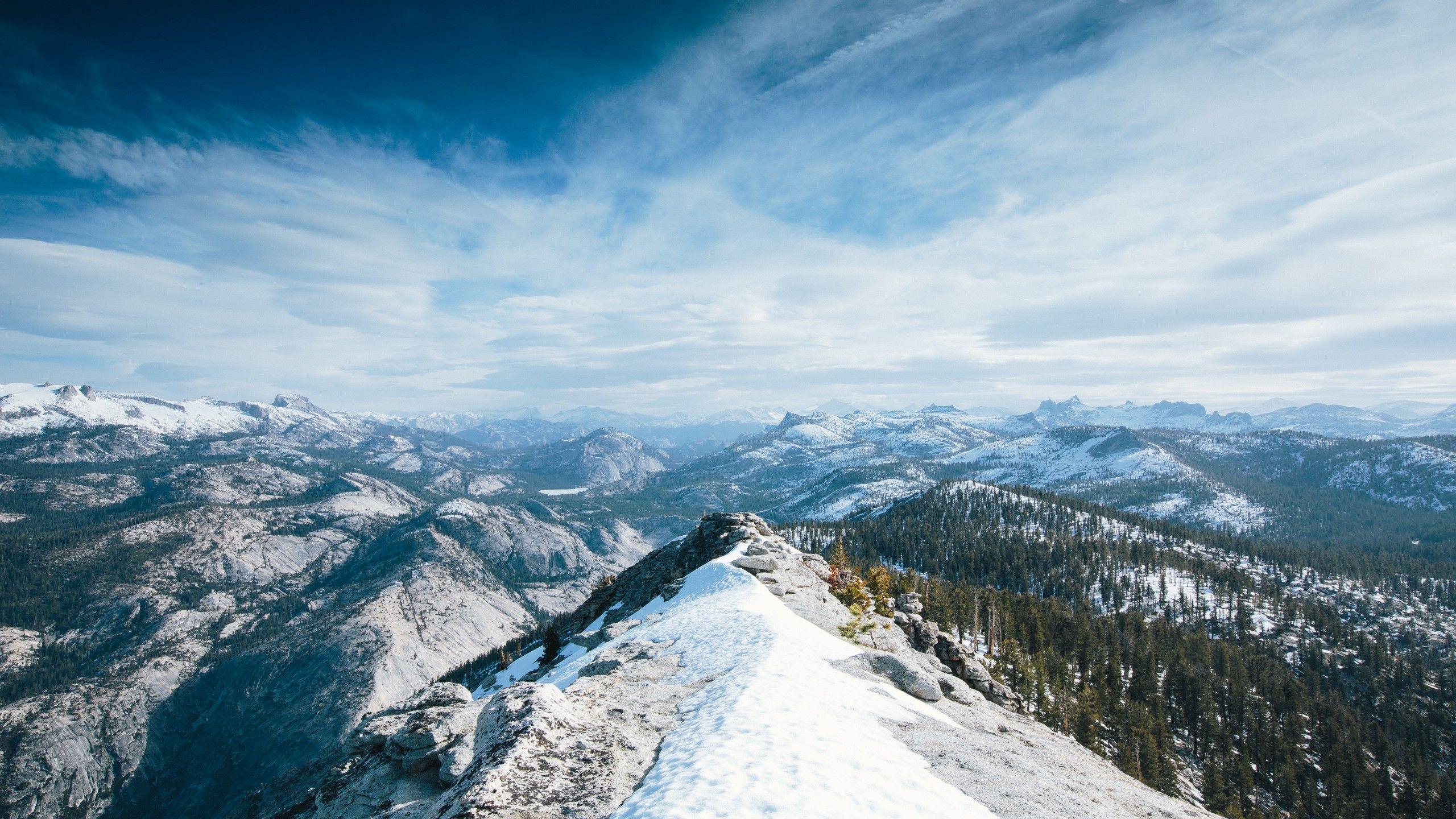 2560x1440 Wallpaper Yosemite, 5k, 4k wallpaper, 8k, winter, snow, forest, OSX, apple, mountains, Nature