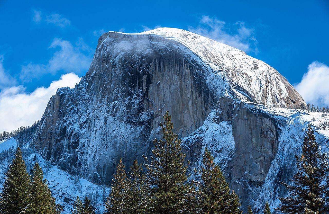 1280x832 image Yosemite USA Cliff Nature Winter mountain park