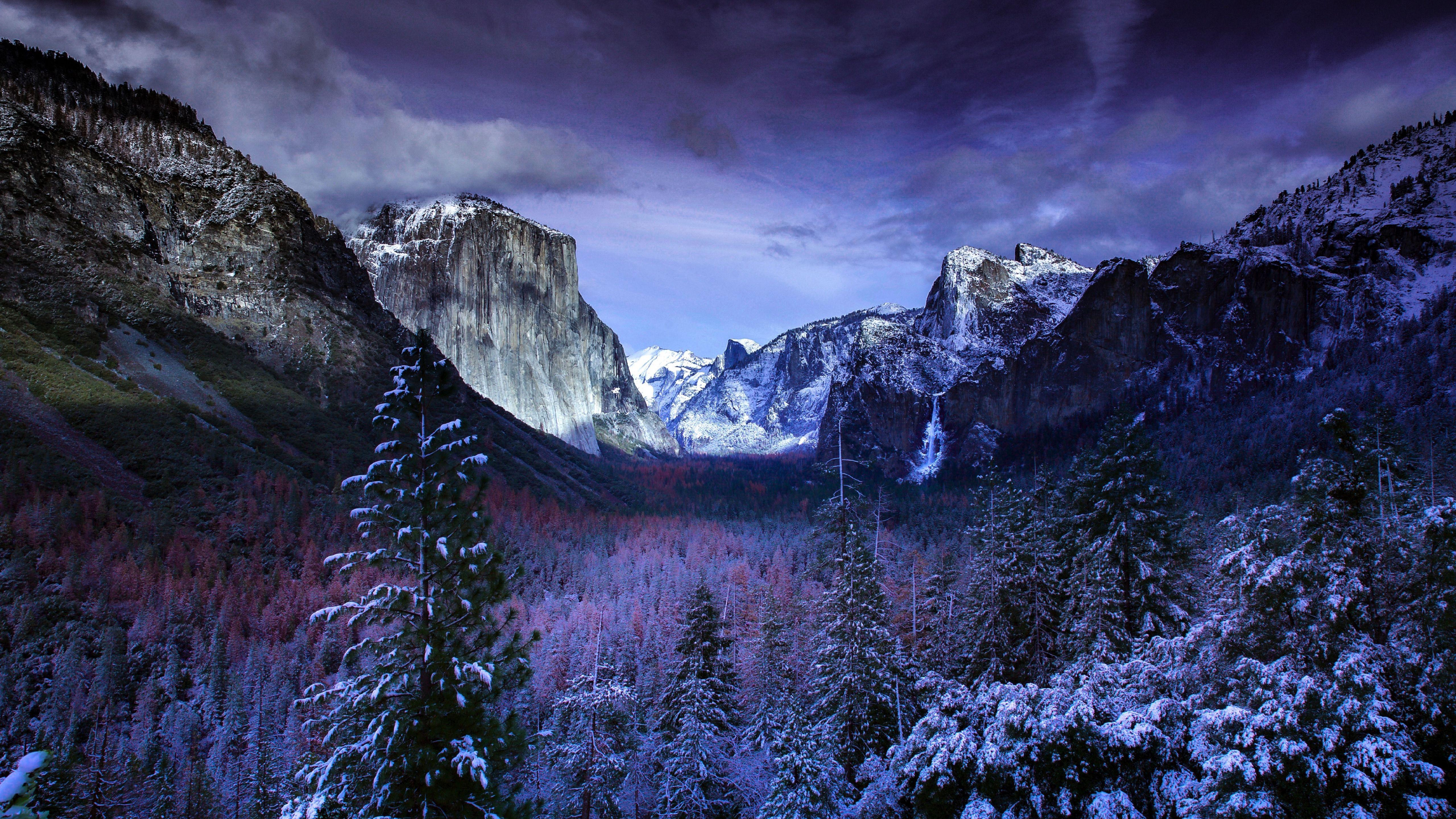 5120x2880 Download 5120x2880 wallpaper yosemite valley, trees, sunset