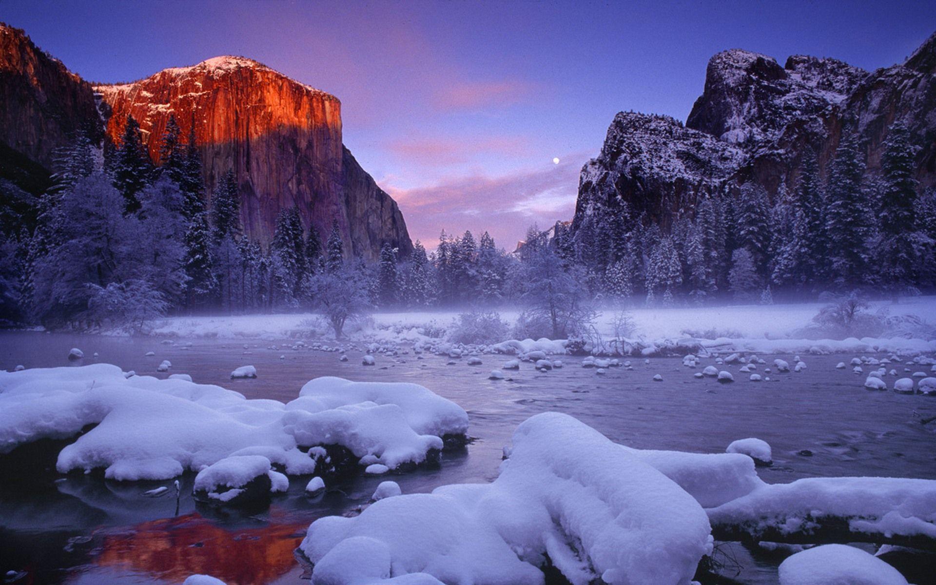 1920x1200 Landscape Winter Yosemite Park Wallpaper HD Free Download