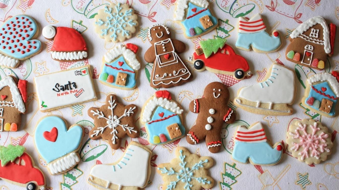 1366x768 Christmas Cookies wallpaperx768
