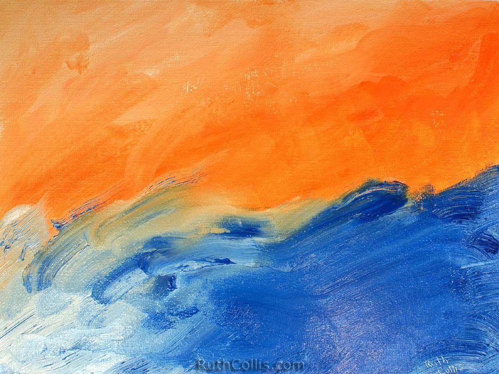 1024x768 Orange and Blue Wallpaper