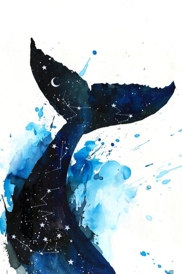 750x1126 Cosmic Whale by Lora Zombie. ⁂ Spirit Animals ⁂. Whale art