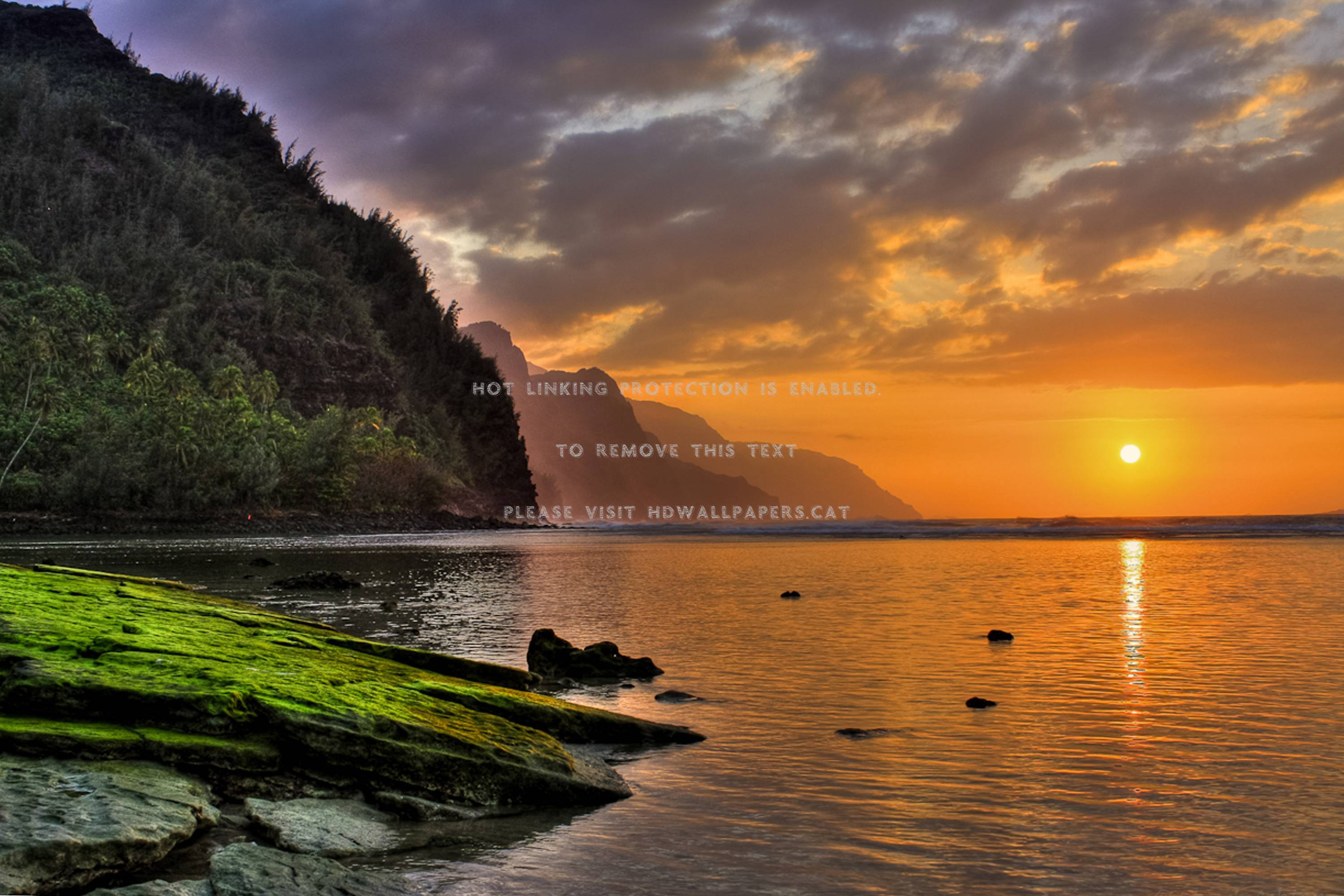 3000x2000 glorious sunset over kee beach north shore