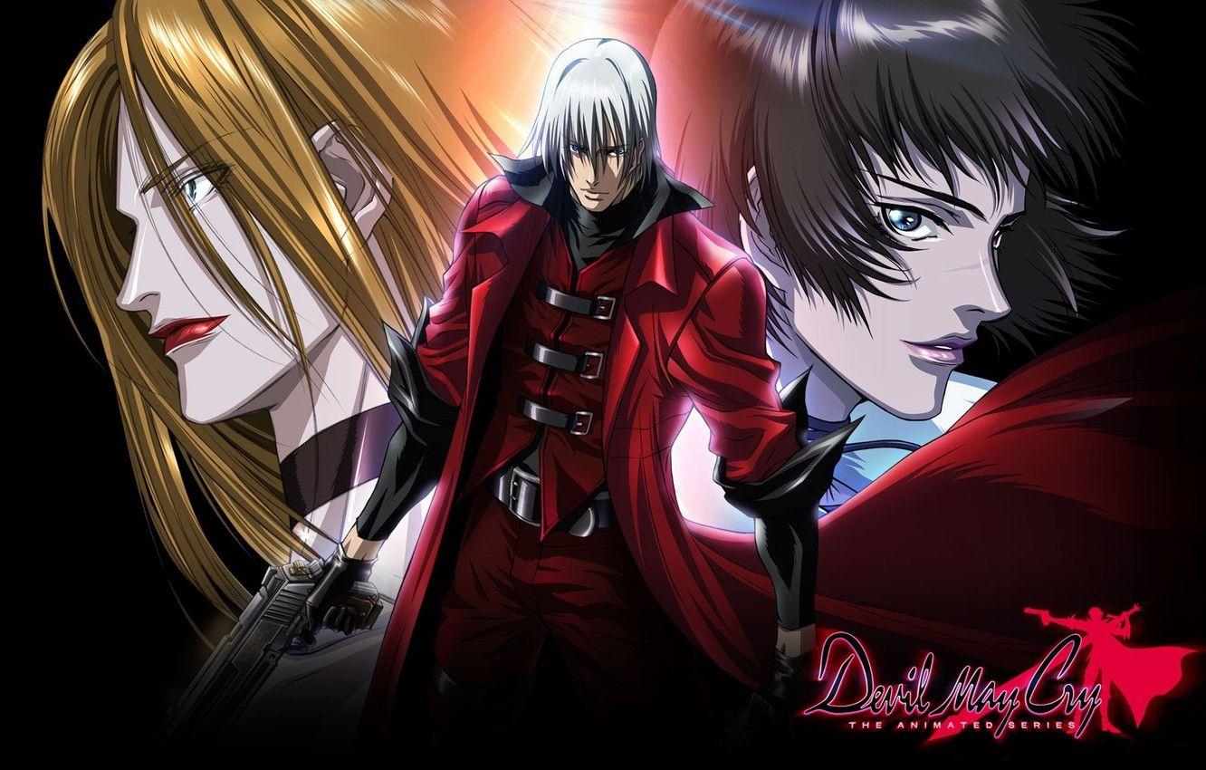 1332x850 Wallpaper gun, guy, scar, grin, Dante, gray, killer, red coat