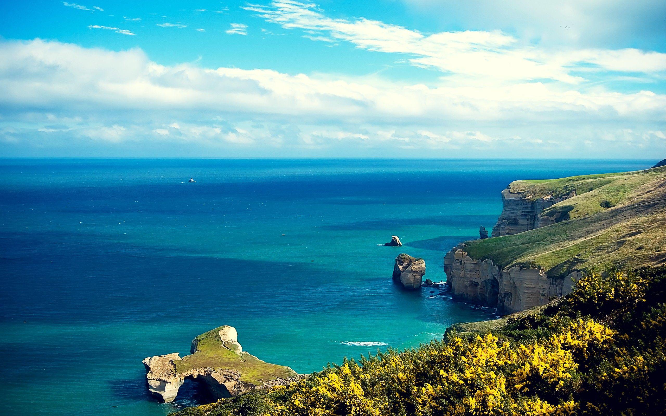 2560x1600 Coastal Cliff Island, HD Nature, 4k Wallpaper, Image