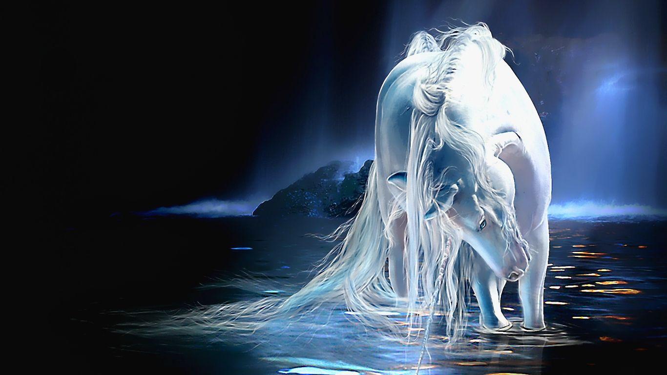 1366x768 Free download Horse wallpaper white unicorn Wallpaper HD