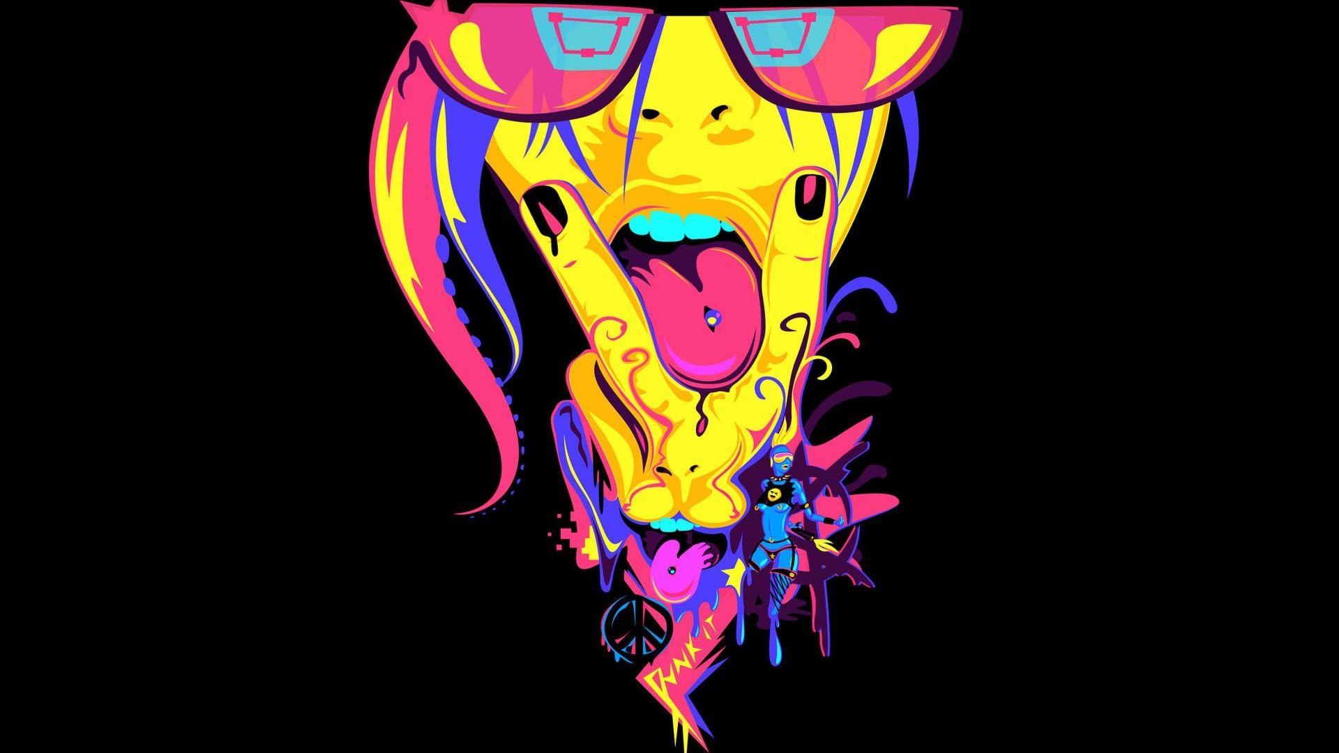 1920x1080 Colourful Face 3D Wallpaper