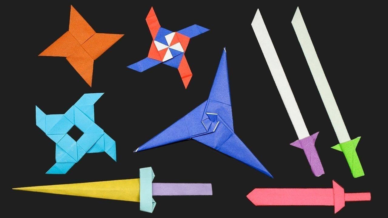 1280x720 Easy Origami Ninja Star.Sword.Knife to make in 2020