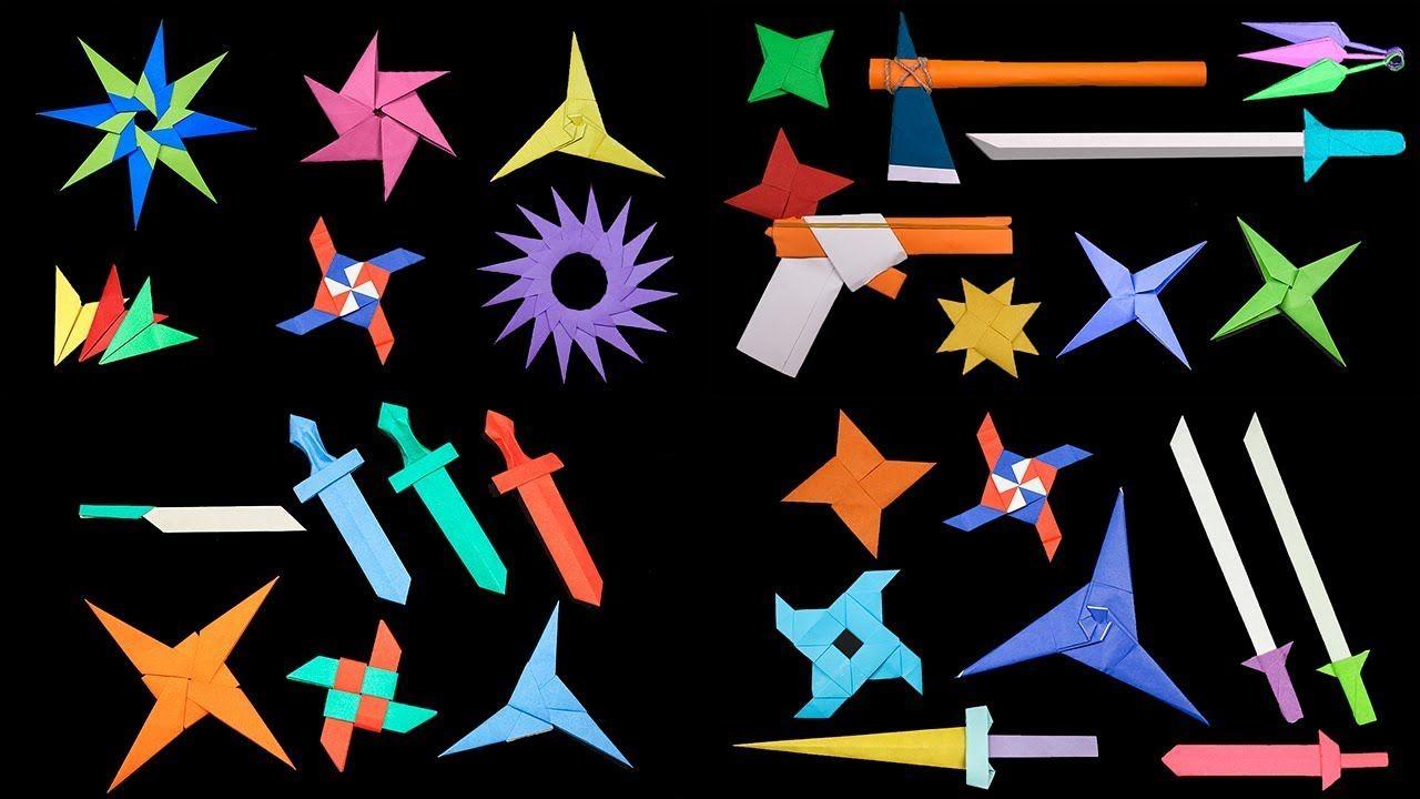 1280x720 Easy Origami Ninja Star Sword Knife Gun To Make