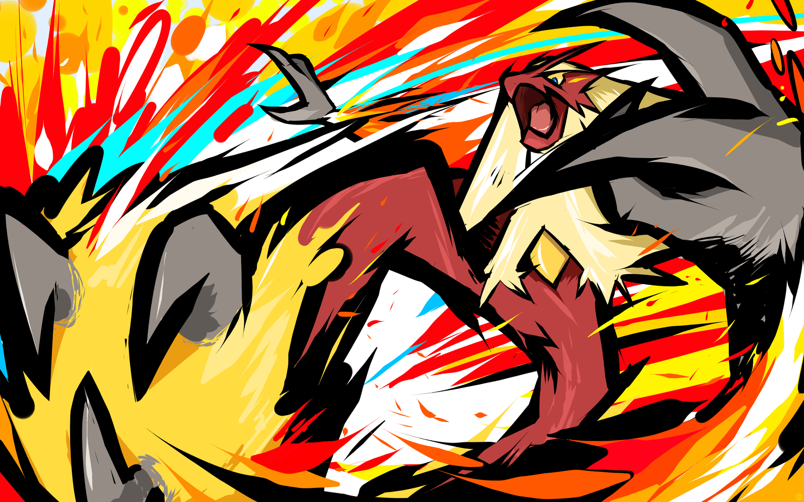 1600x1000 #Pokémon, #video games, #blaziken, #artwork wallpaper