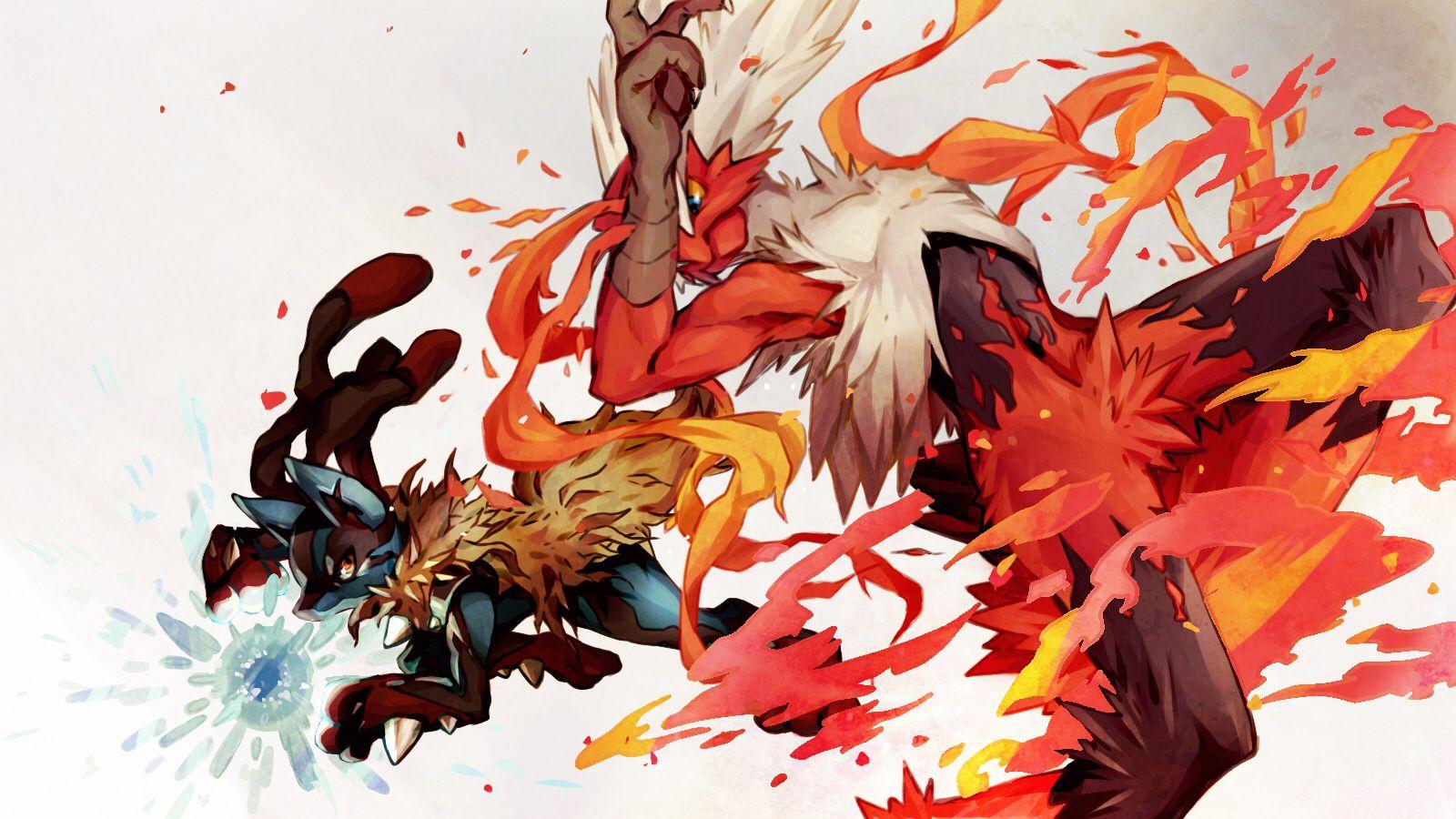 1600x900 Pokemon Lucario And Blaziken