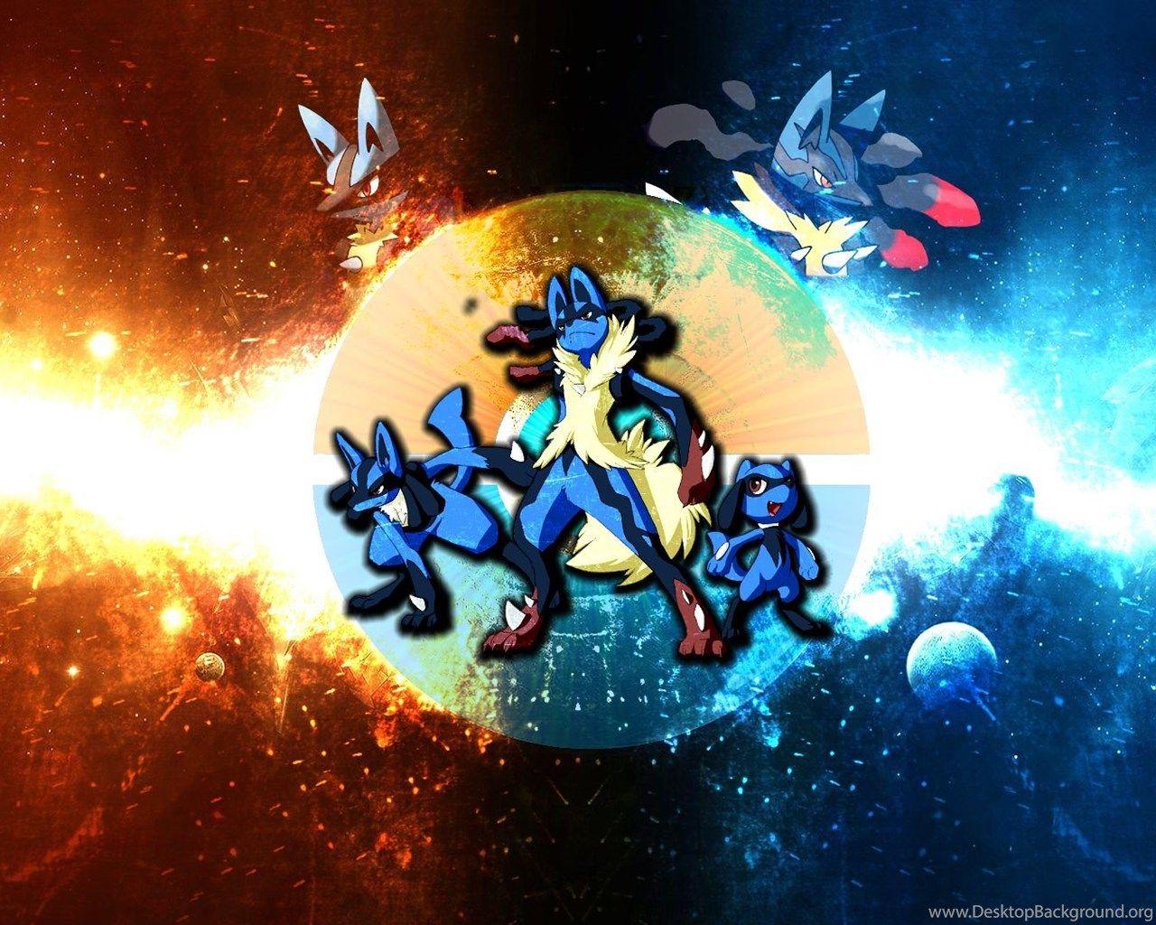 1280x1024 Mega Blaziken VS Mega Lucario Wallpaper By FRUITYNITE On