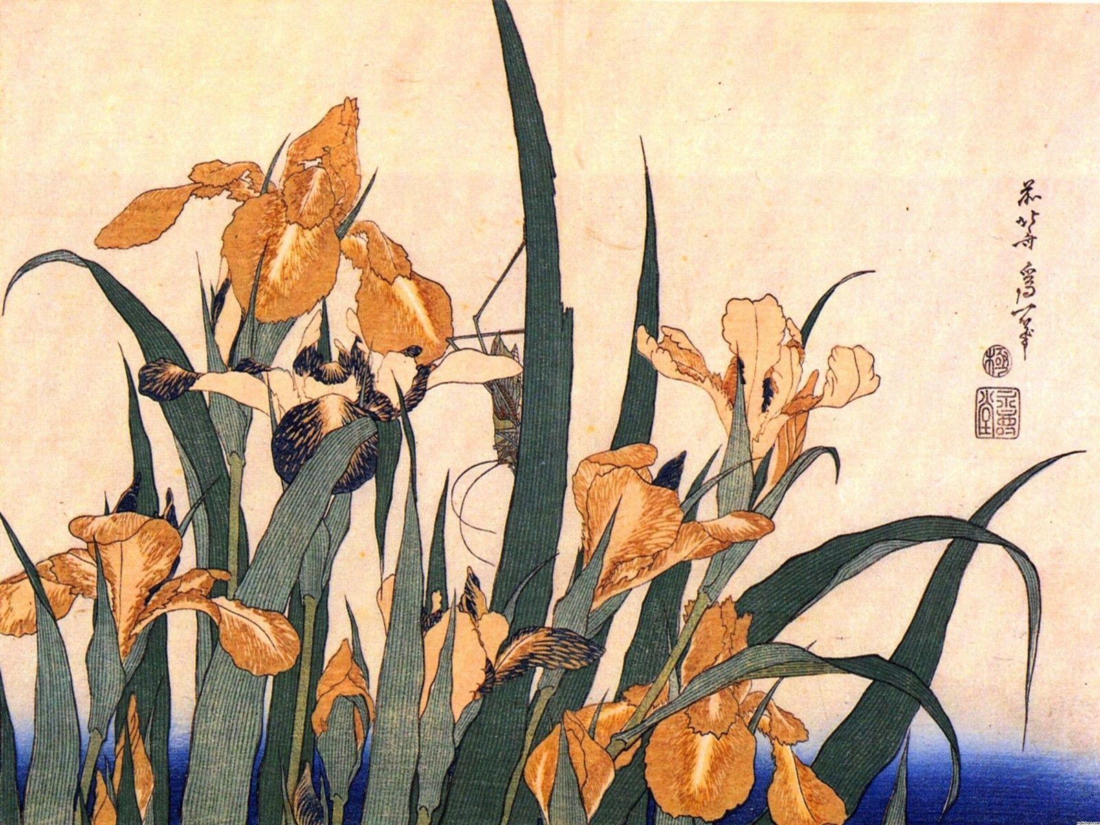 1600x1200 Flower: Asian Japanese Chinese Paintings Art Wallpaper Flower