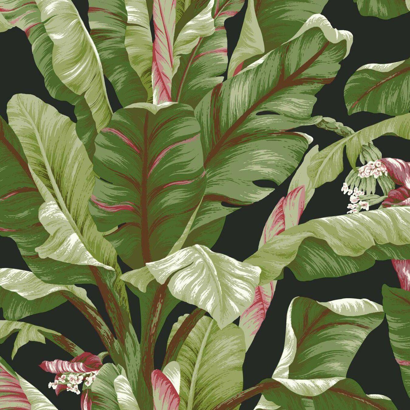 1350x1350 Bay Isle Home Reinaldo 27' x 27 Banana Leaf Wallpaper Roll