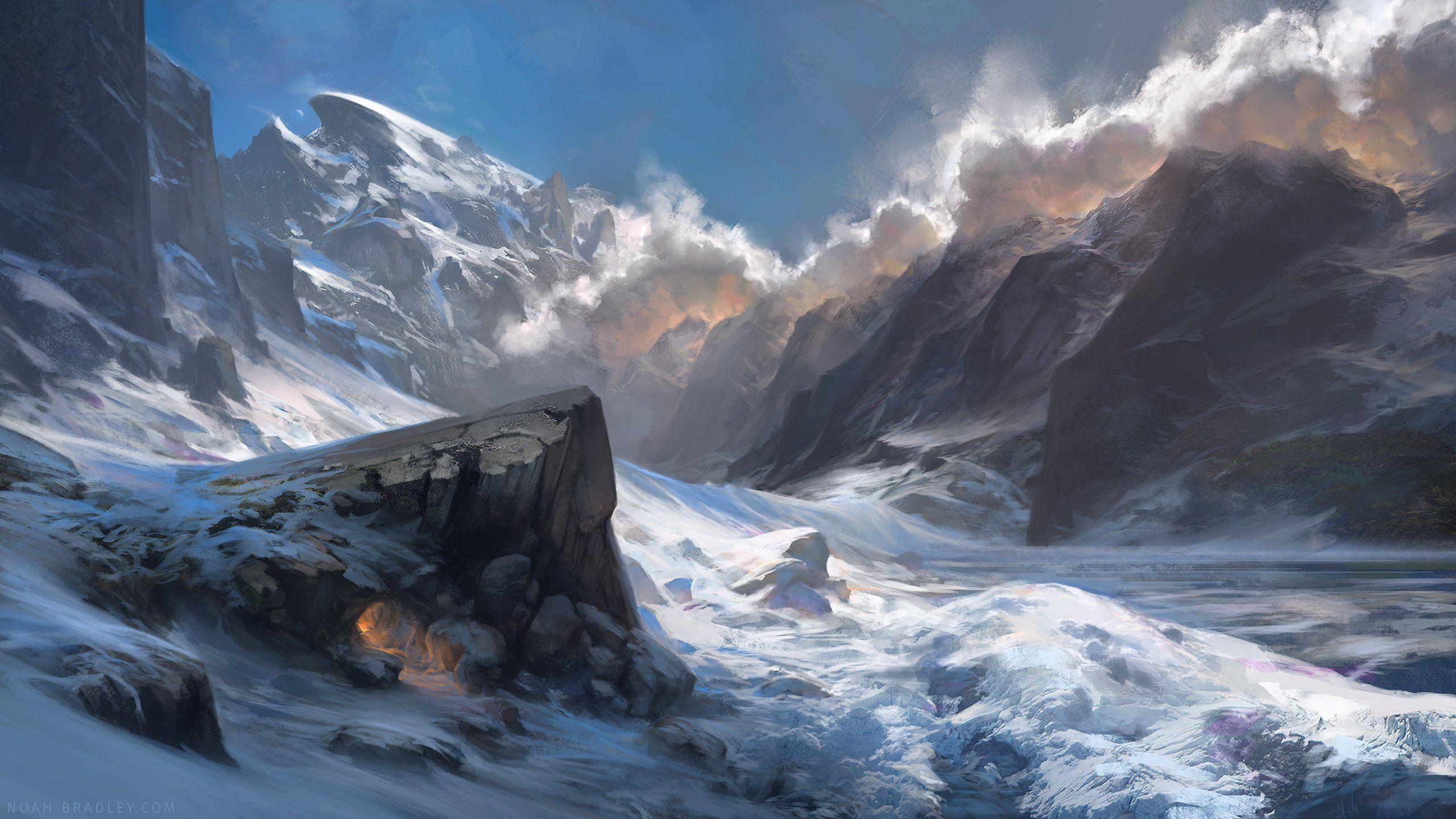 2560x1440 Snowy Landscape HD wallpaper