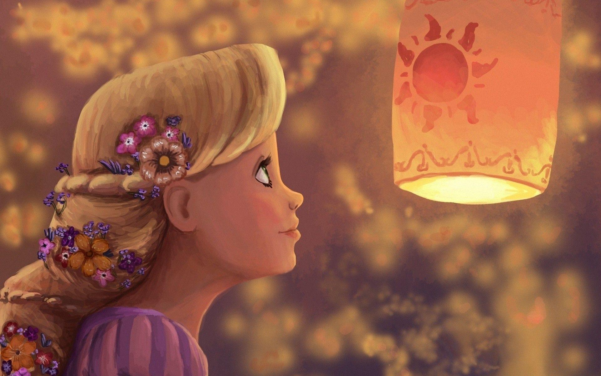 1920x1200 Rapunzel, Women, Blonde, Long Hair, Braids, Flowers, Flower