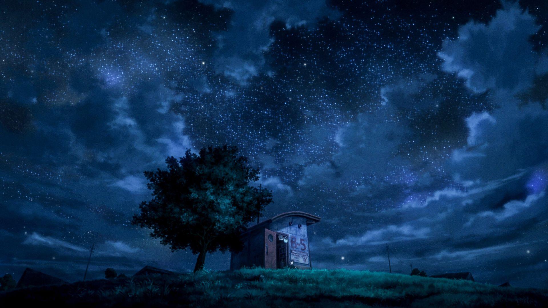 anime scenery wallpaper black