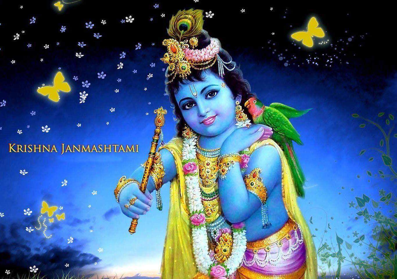 1366x961 3D Wallpaper Krishna Ji