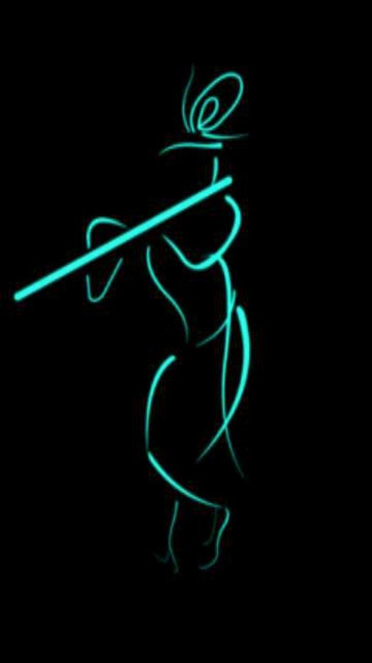 727x1293 Lord Krishna 3D Image In Black Background