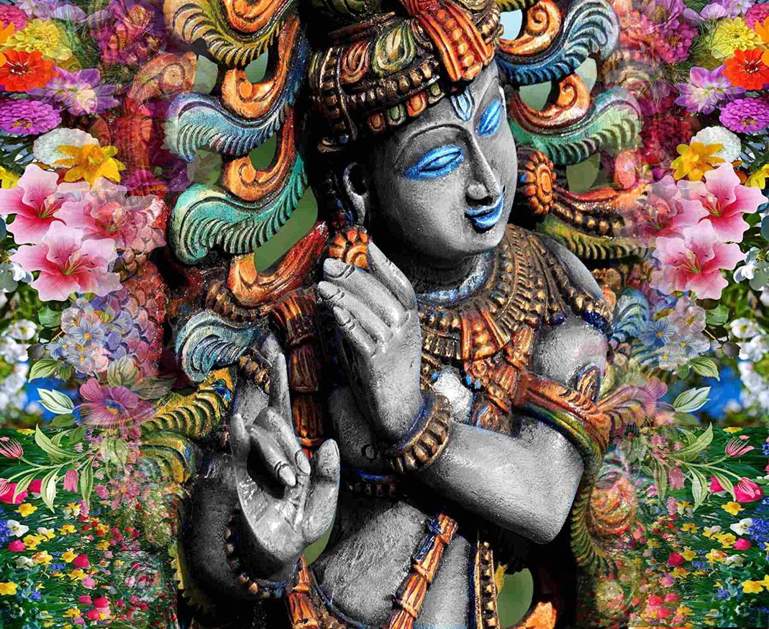 1500x1228 Kayra Decor Lord Krishna 3D Wallpaper Print Decal Deco Indoor Wall