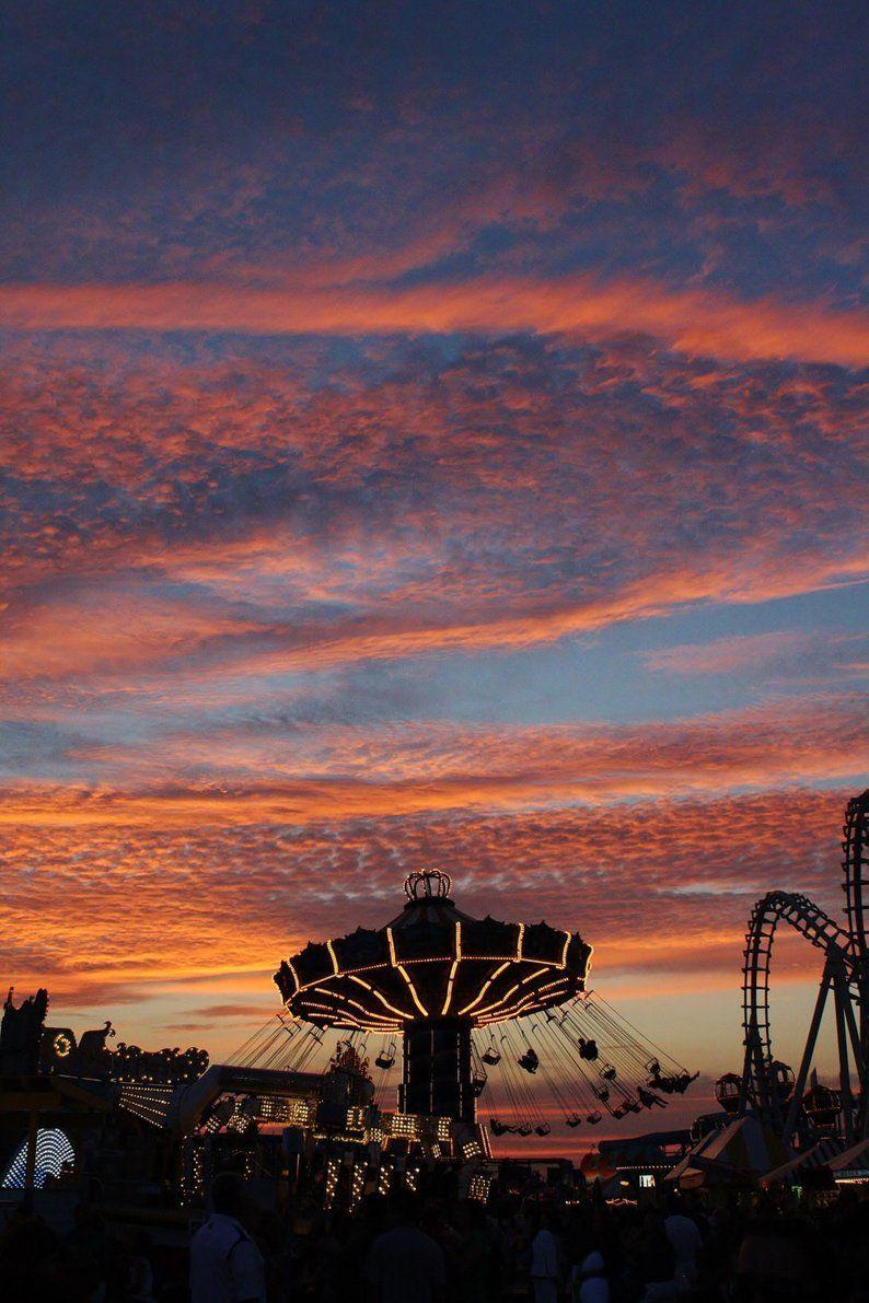 794x1191 Swing Ride Photography, Sunset, Carousel, Pink and Blue Nursery