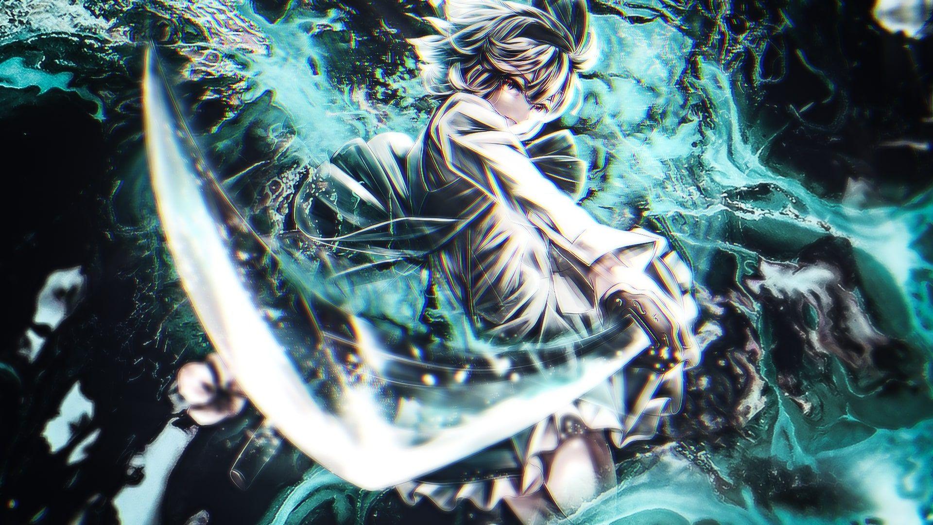 1920x1080 Free download Wallpaper of Anime Girl Touhou Sword Katana