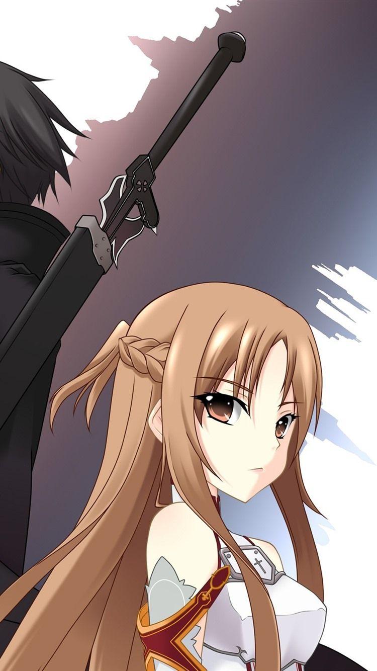 750x1334 Anime Girl And Boy, Sword 750x1334 IPhone 8 7 6 6S Wallpaper