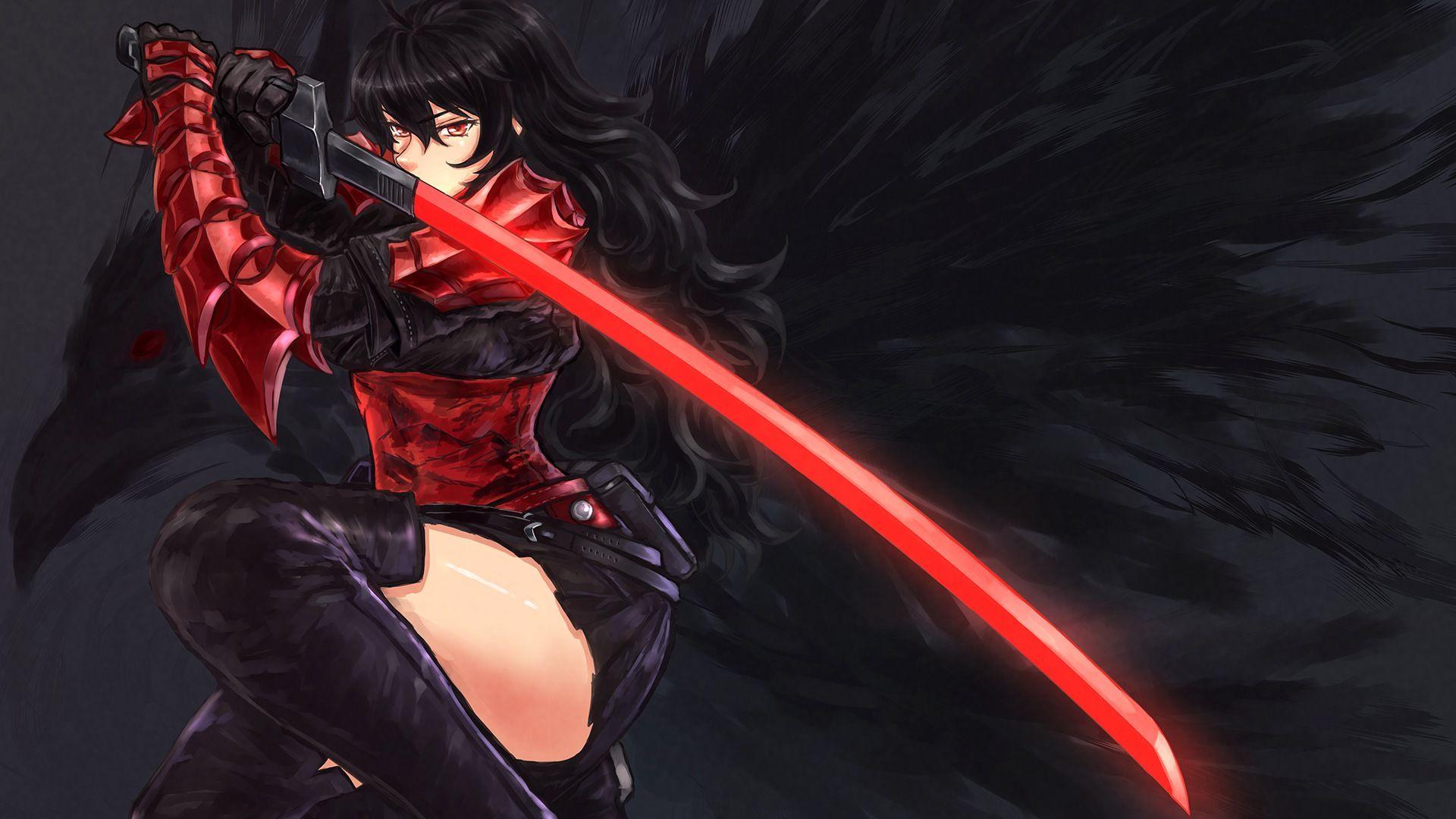 1920x1080 Anime Girl Sword Wallpaper